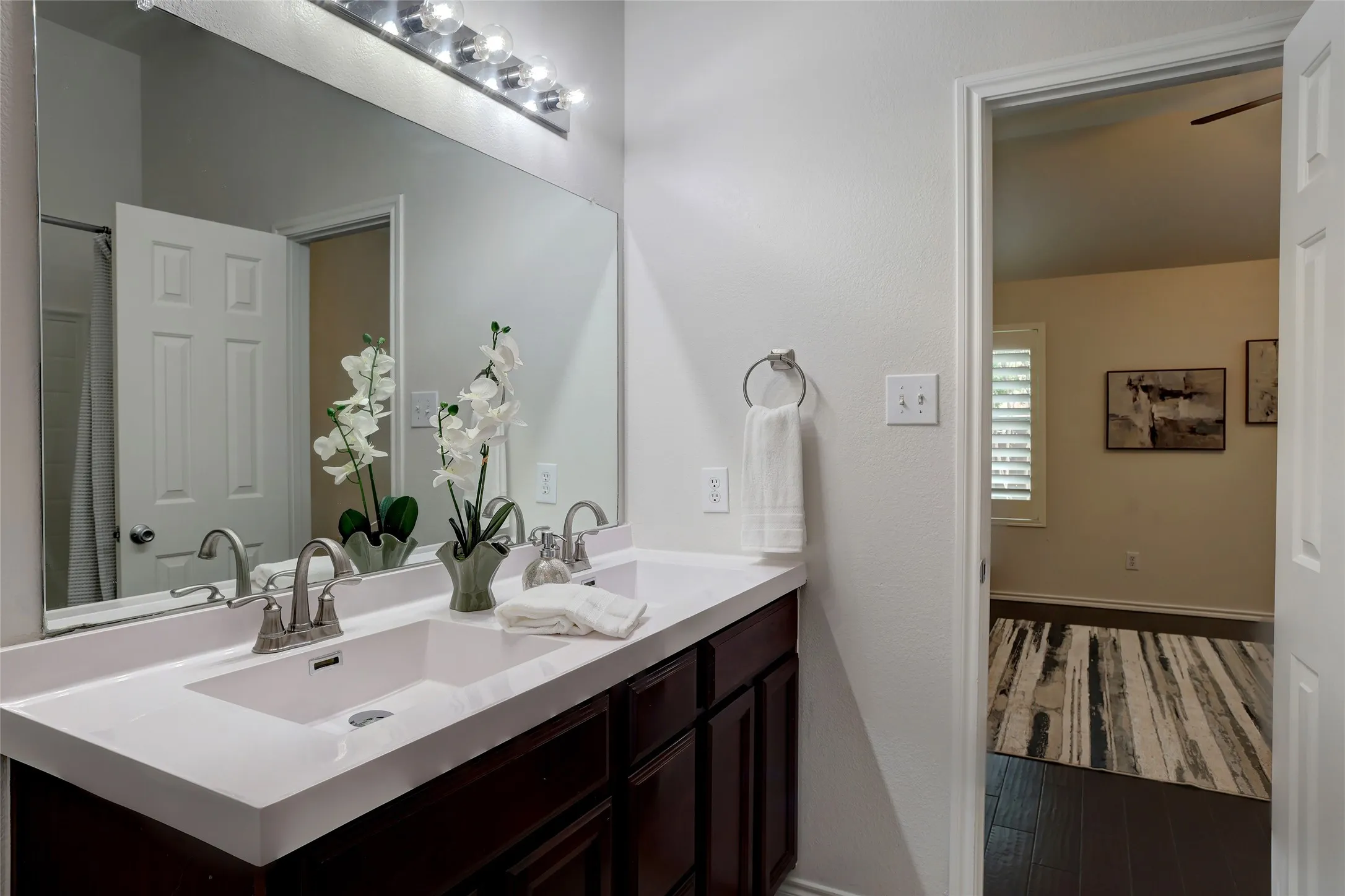 Brand new countertop in the primary bath. Large walk-in closet