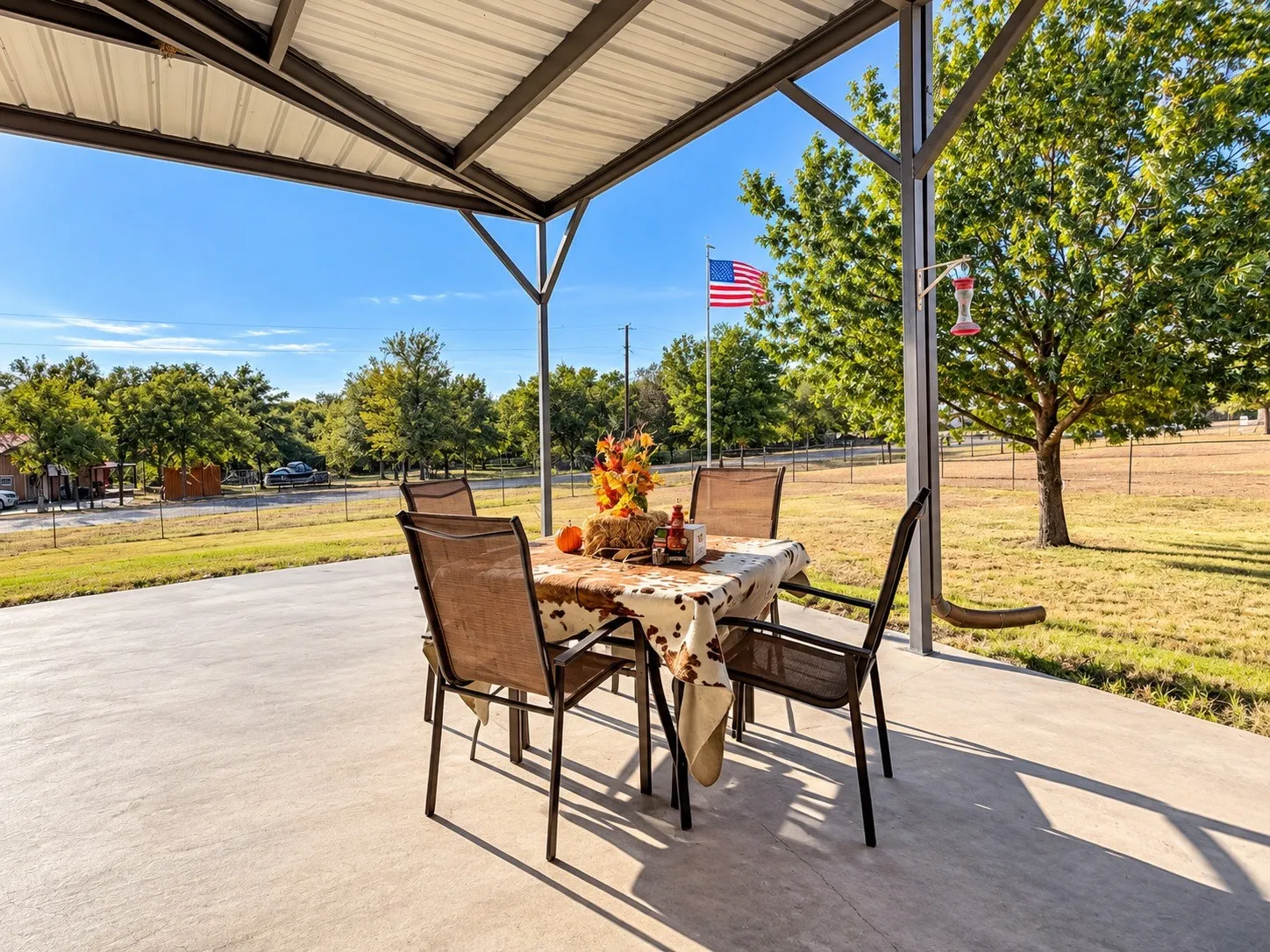 Covered porches for entertaining and enjoying the gorgeous property