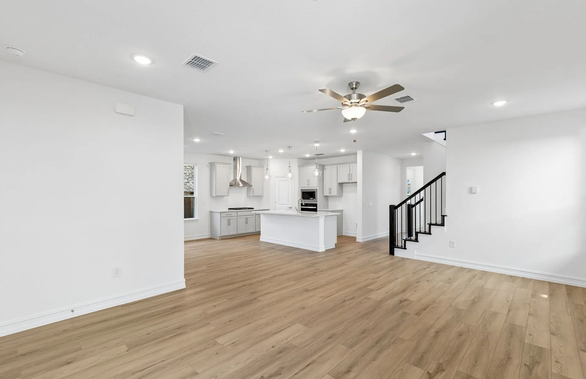 View of kitchen from gathering room