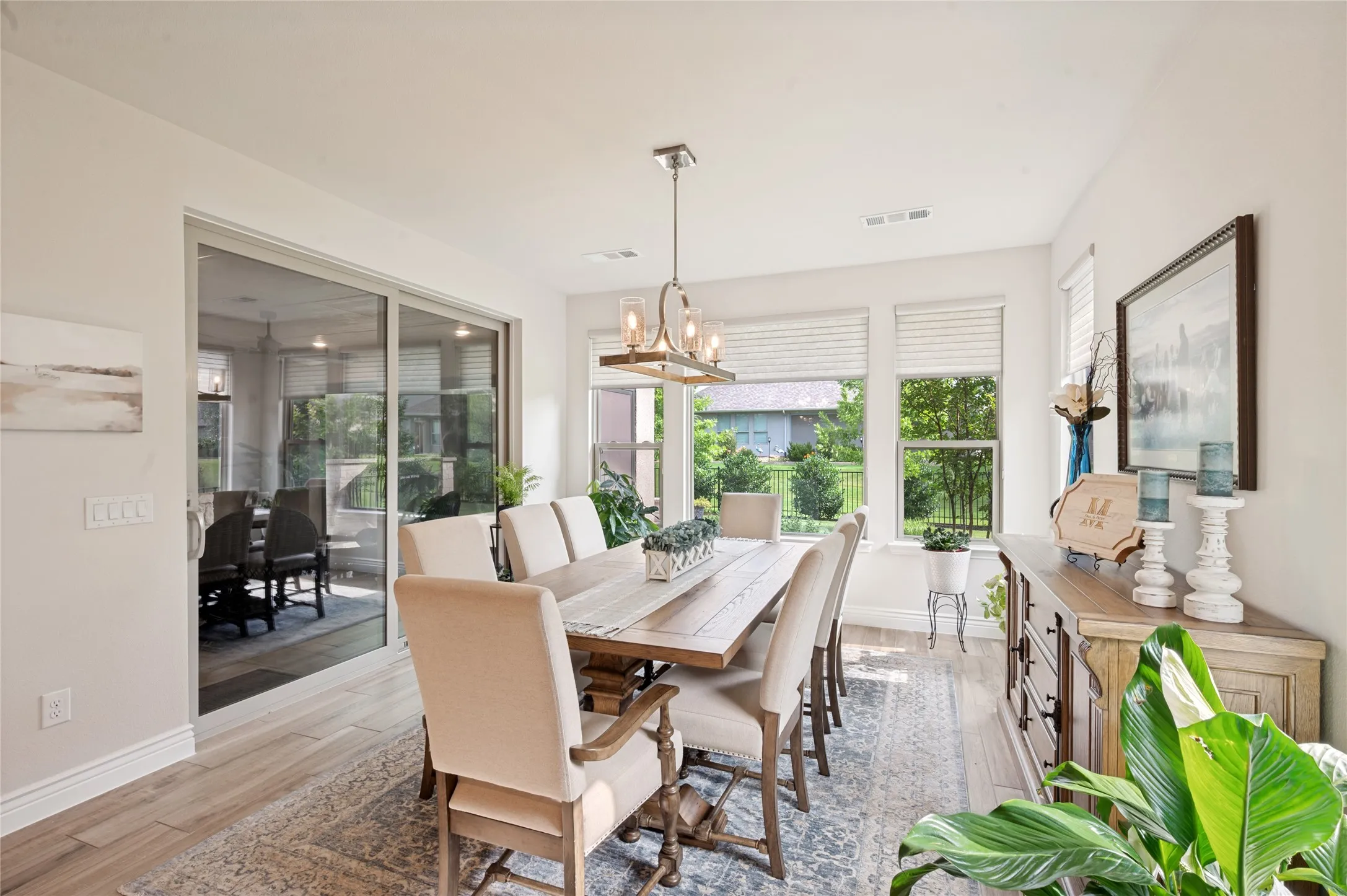 Eat inside or head out to the covered patio for al fresco dining.