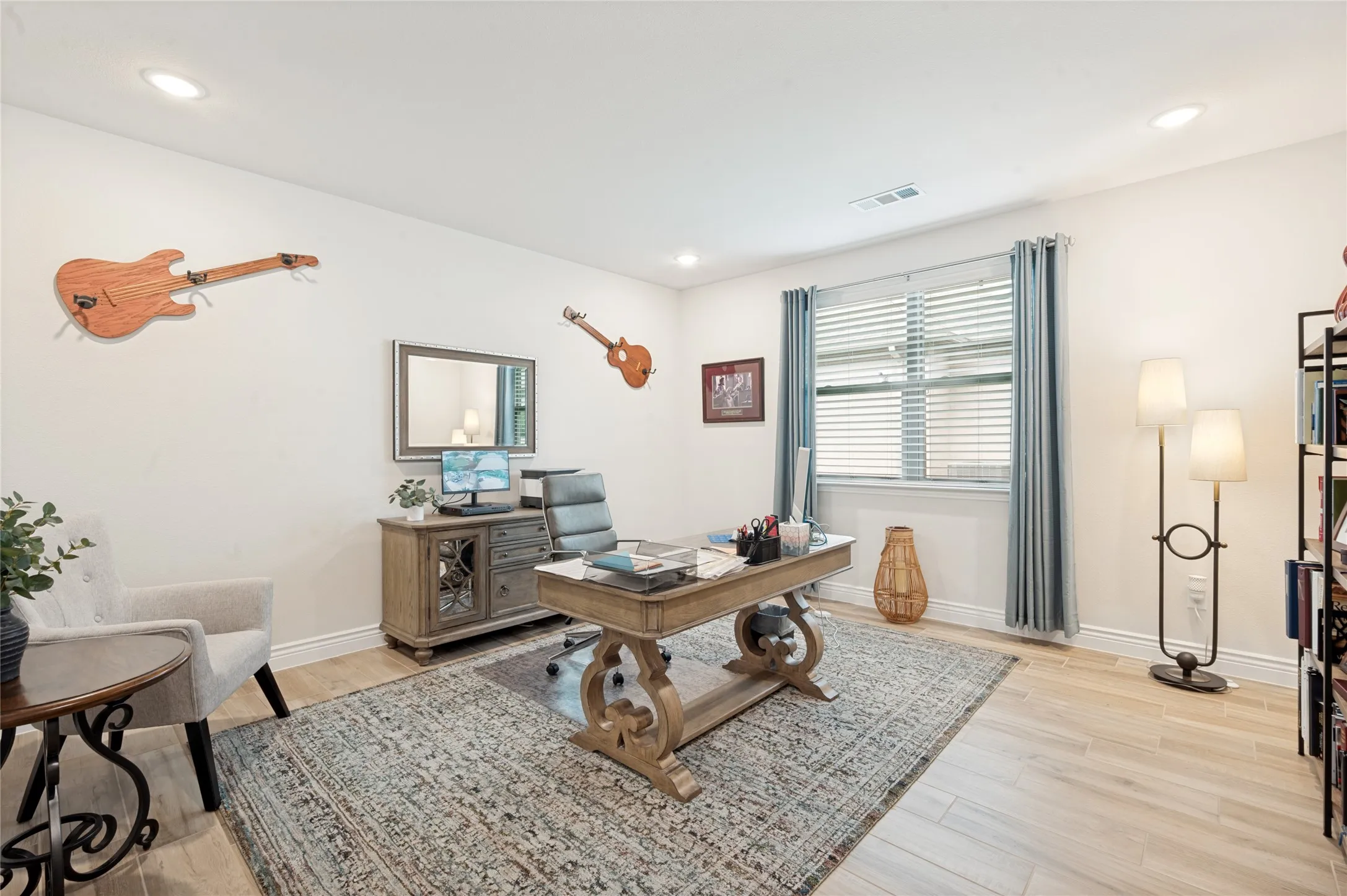 Den or Office with double french doors.