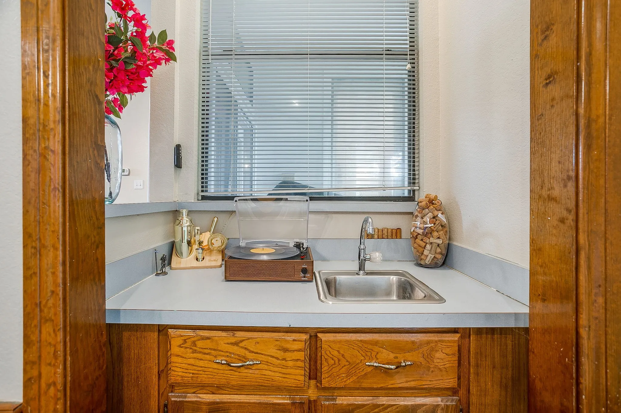 Wet bar off of the living room