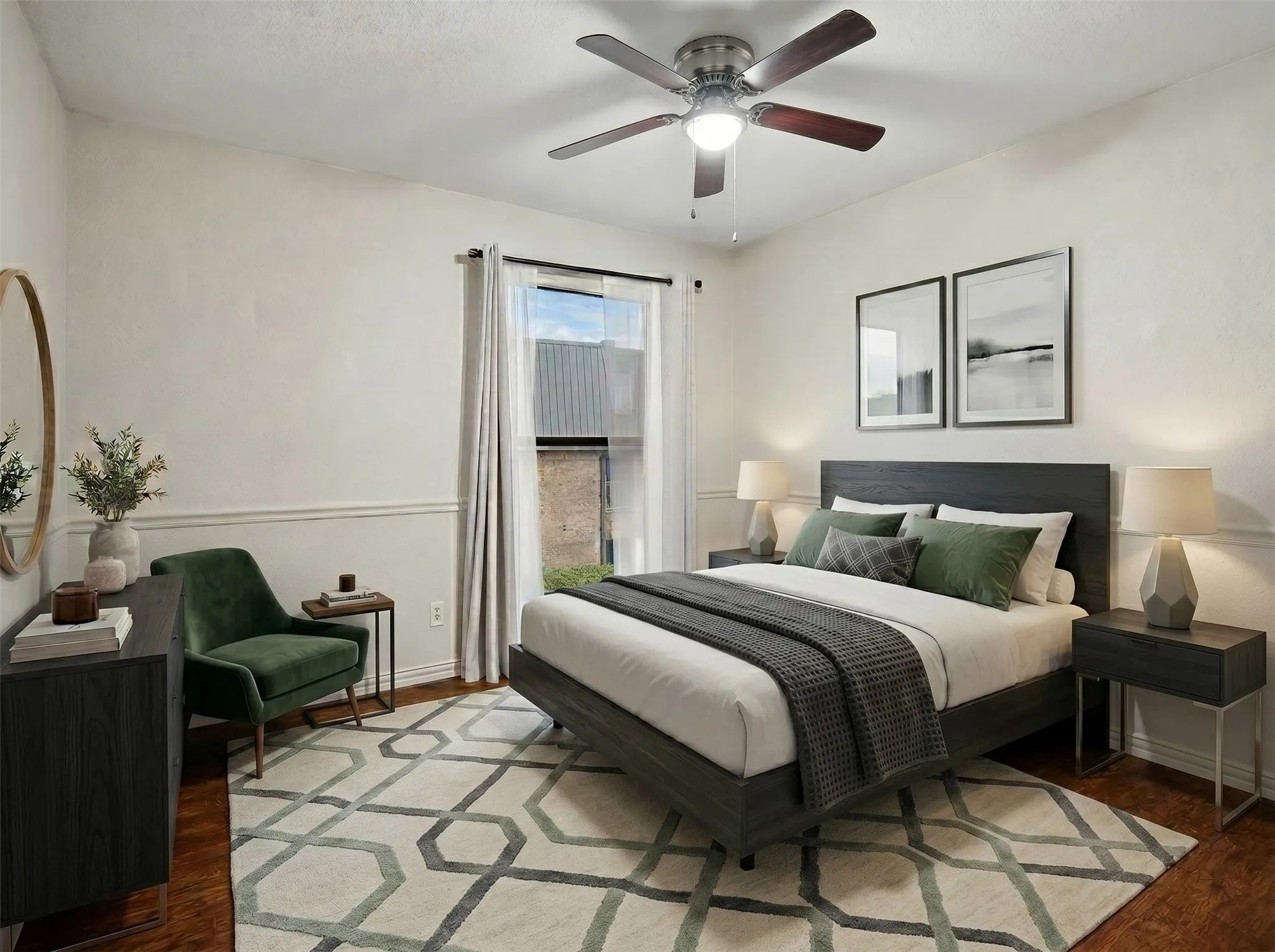 Virtually Staged second Bedroom