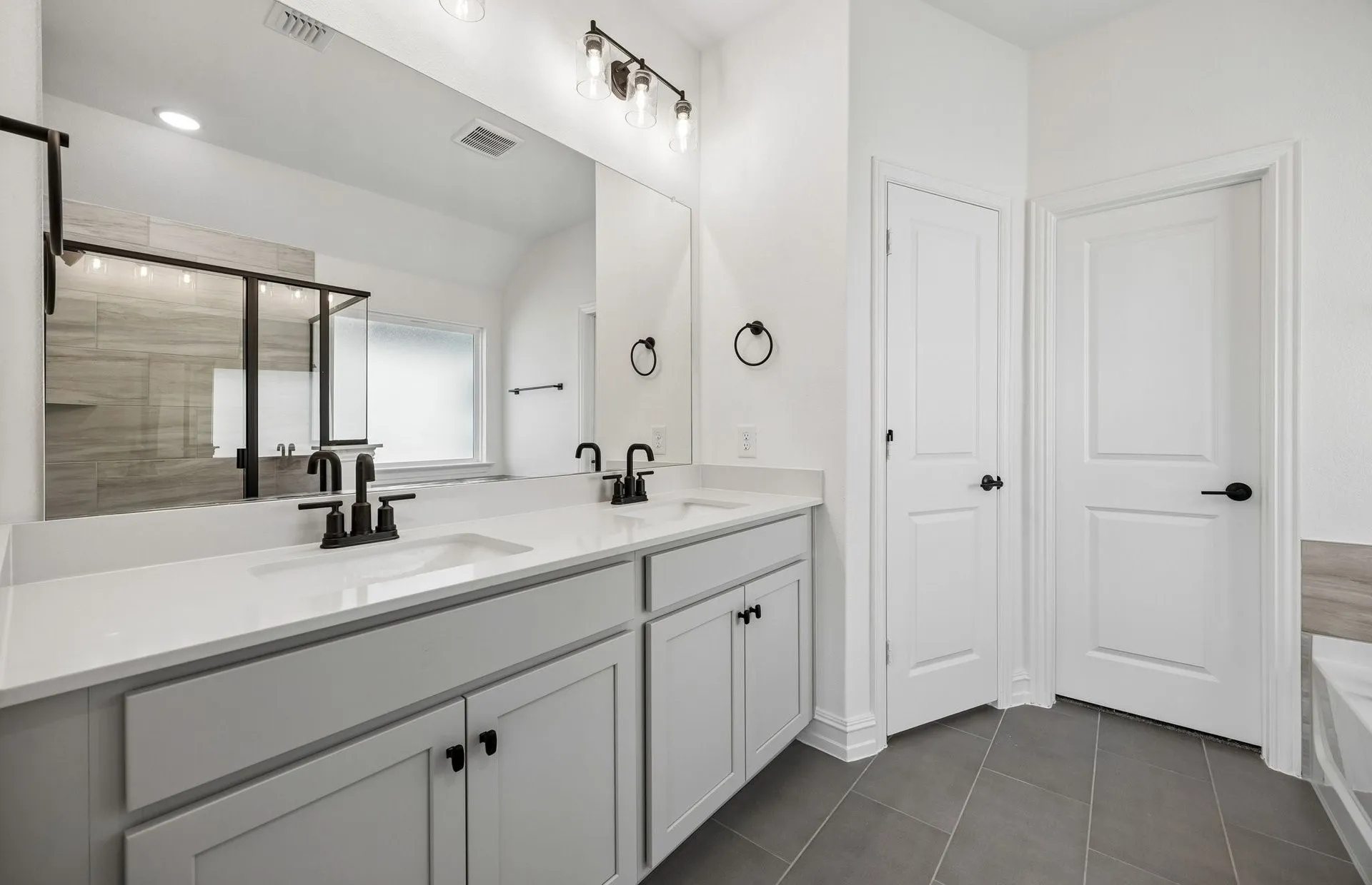 Primary bath with double vanity
