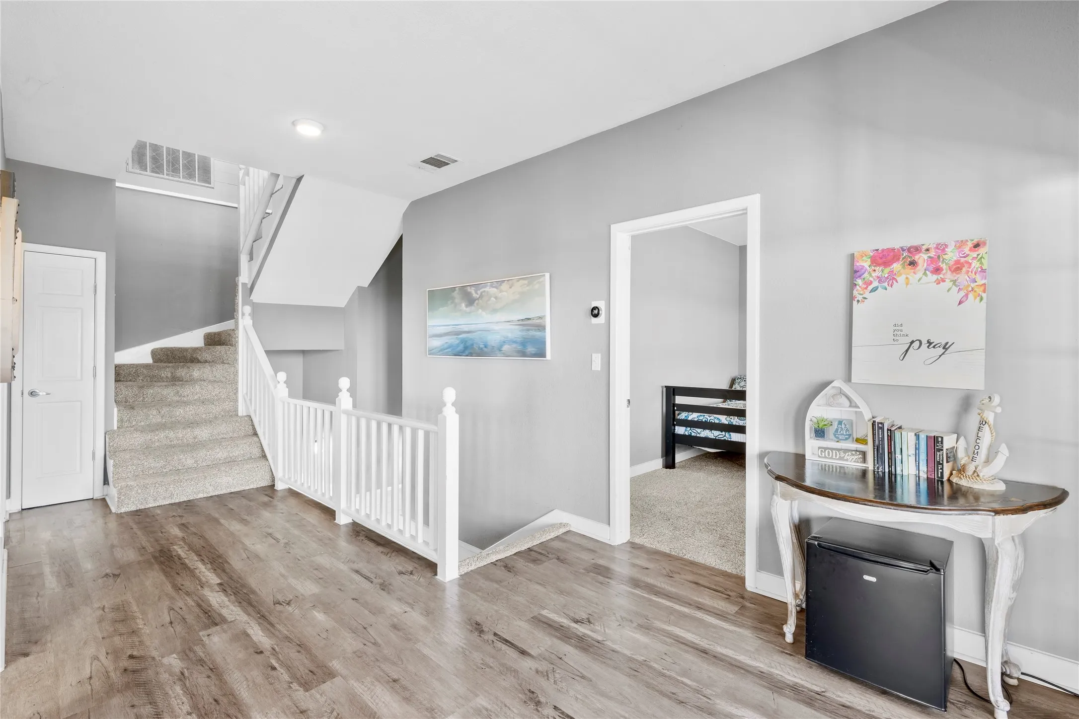 Landing area on second floor accessing three bedrooms