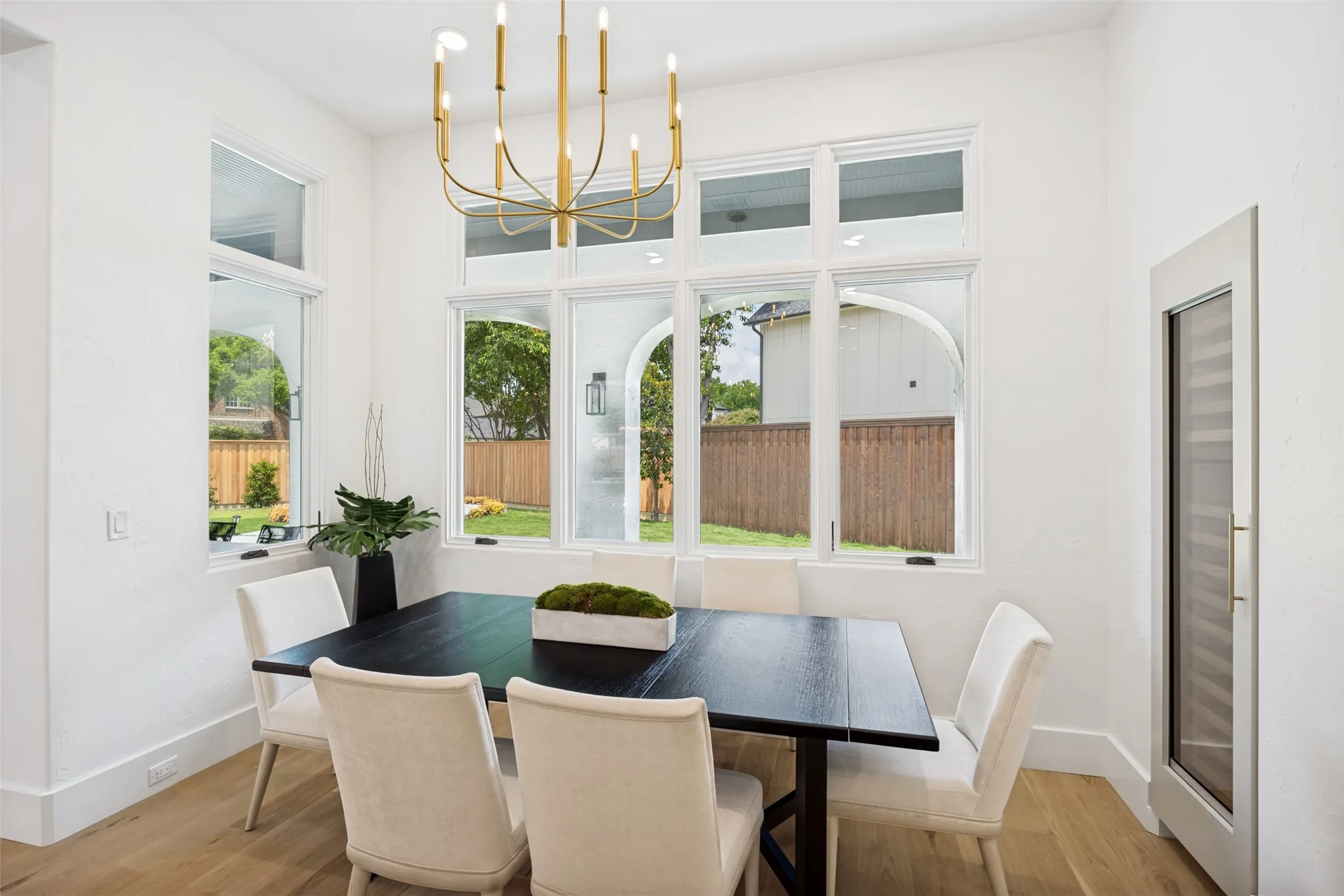 Breakfast area with Sub-Zero wine fridge.