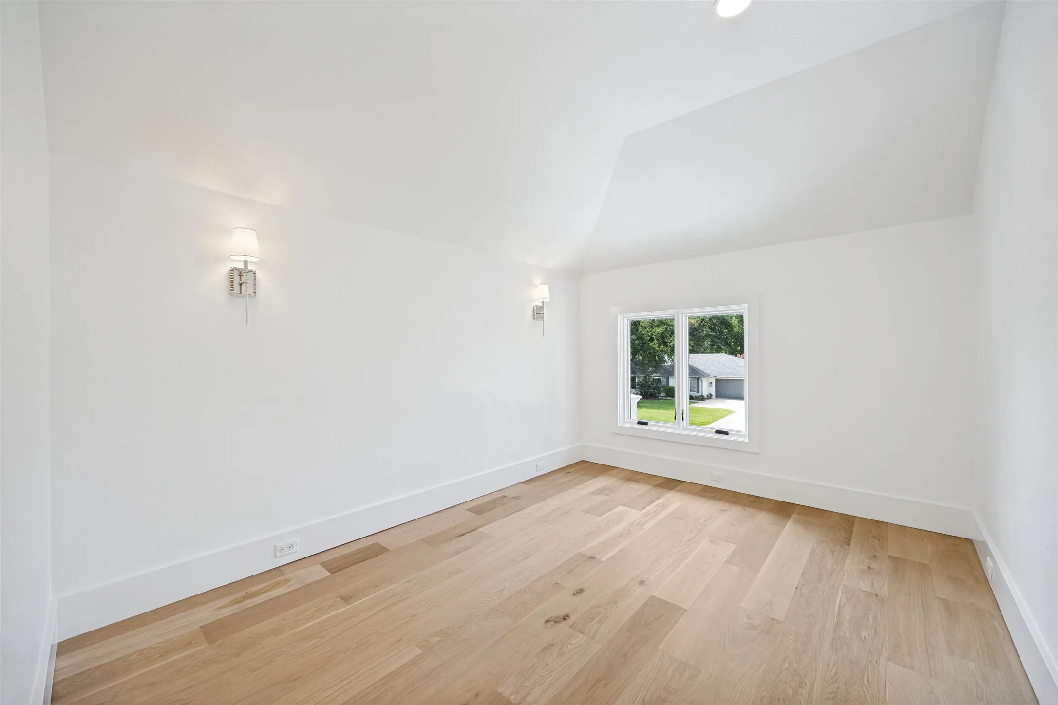 One of the three upstairs bedrooms
