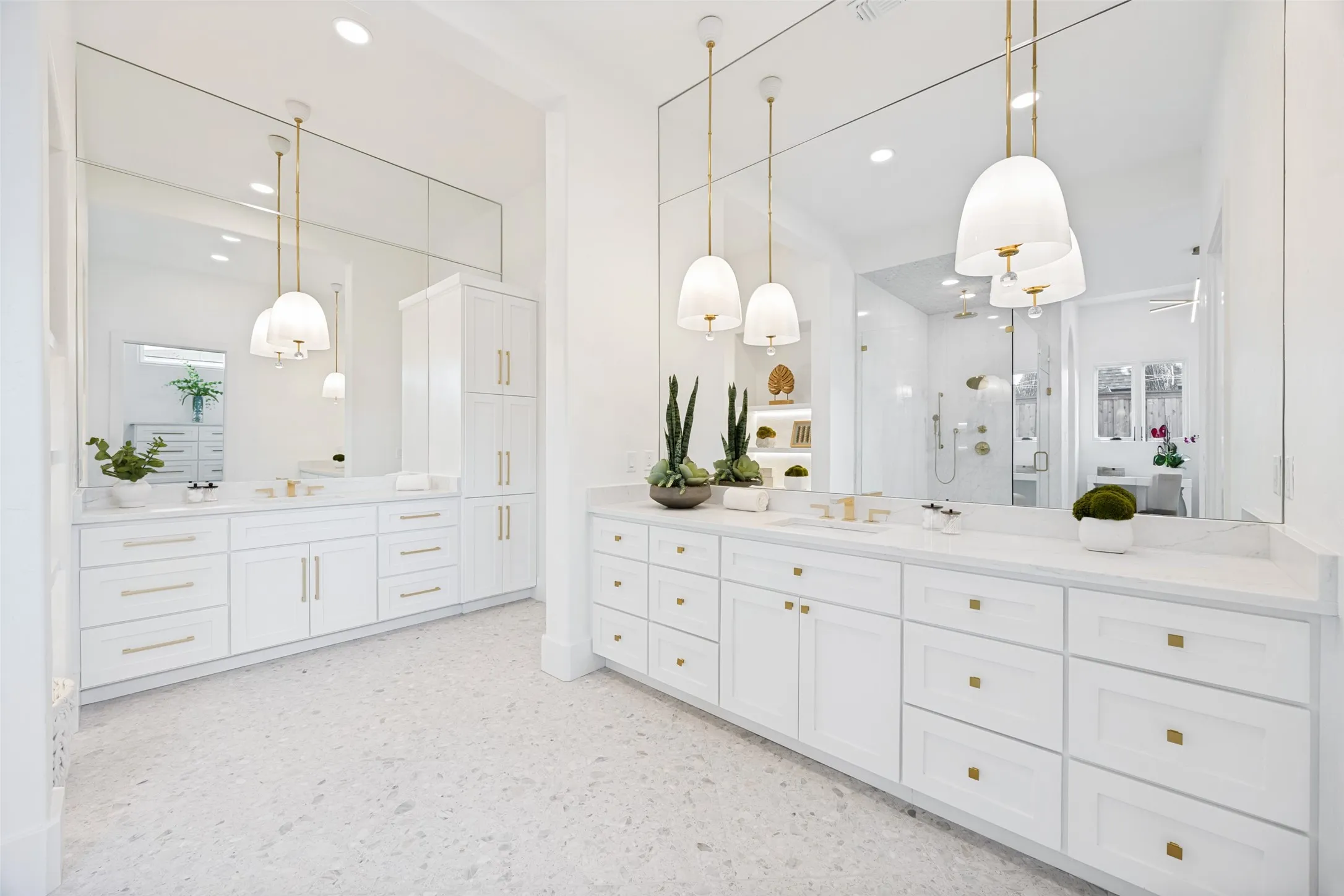 Individual vanities with abundant storage
