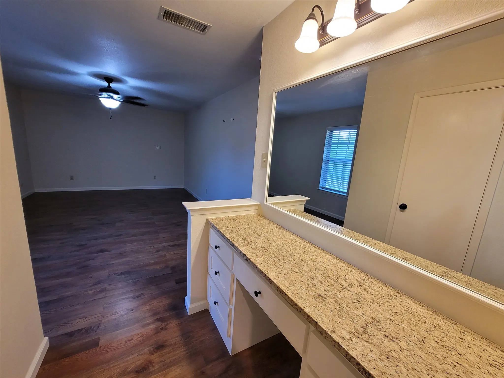Master bedroom from vanity