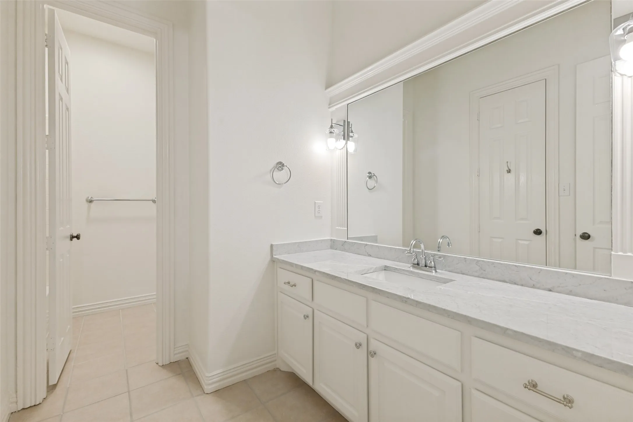 Sparkling countertops are easy to clean.