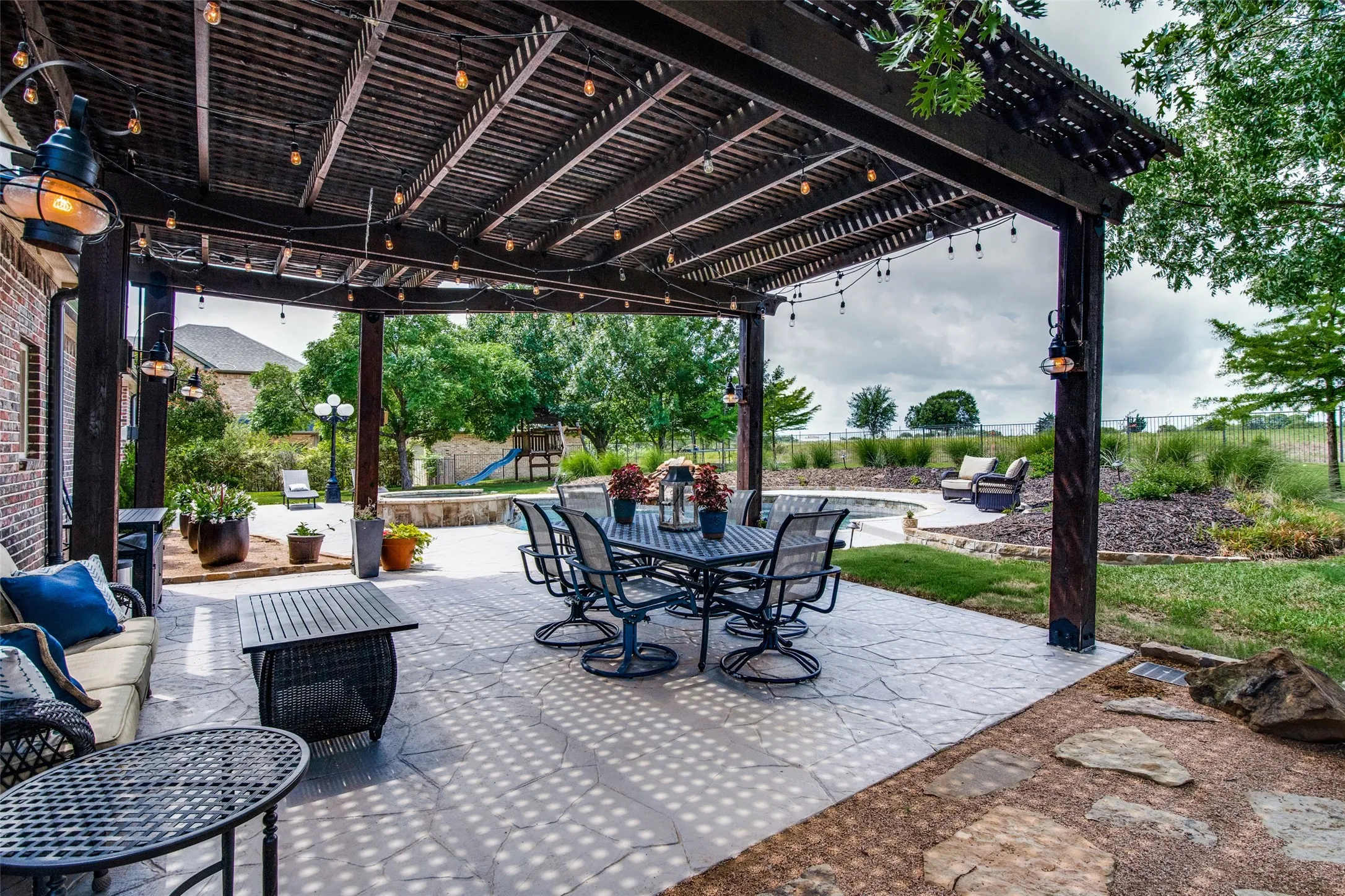 Covered pergola for outdoor entertaining