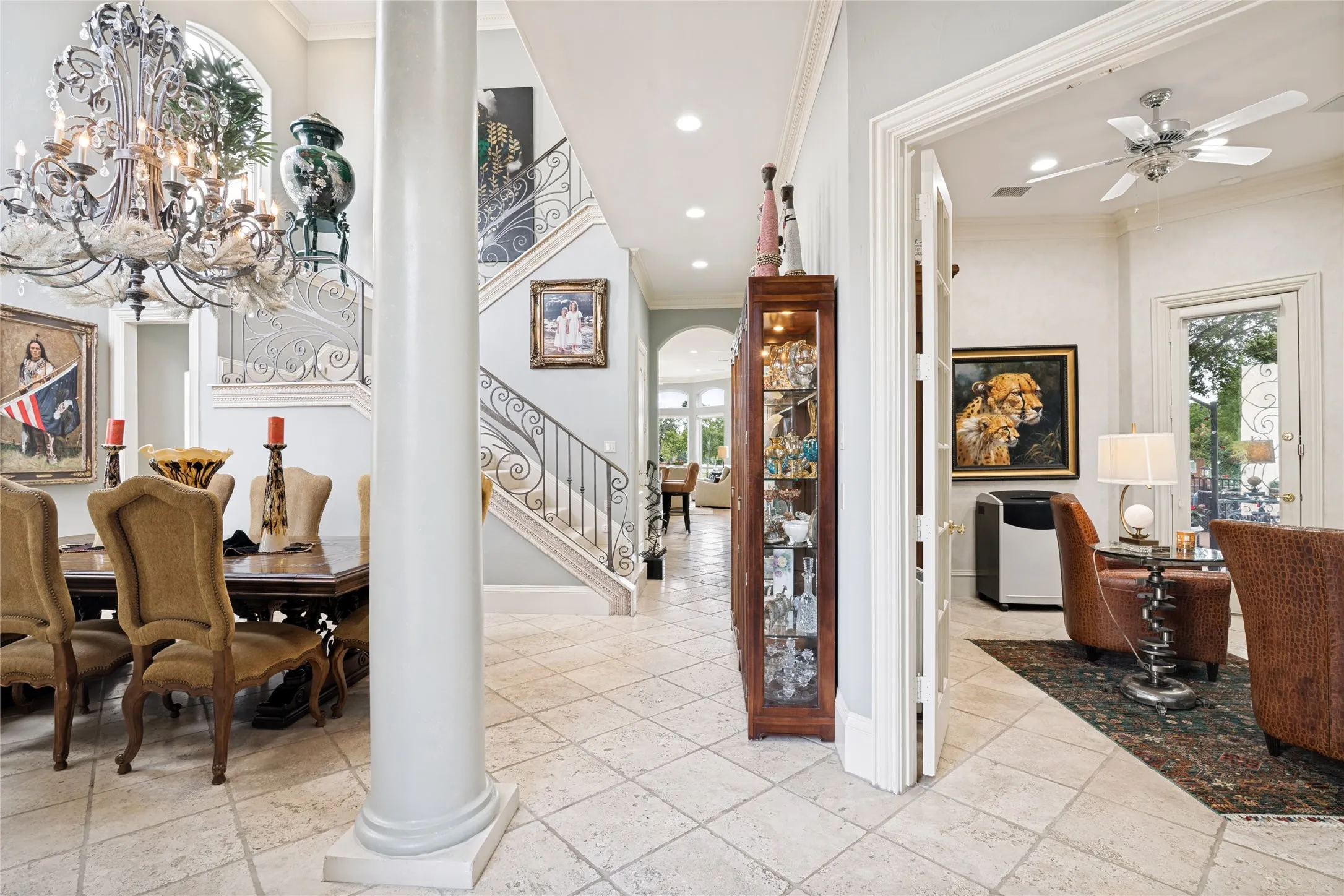 Dining room with walk way to kitchen, breakfast and family room