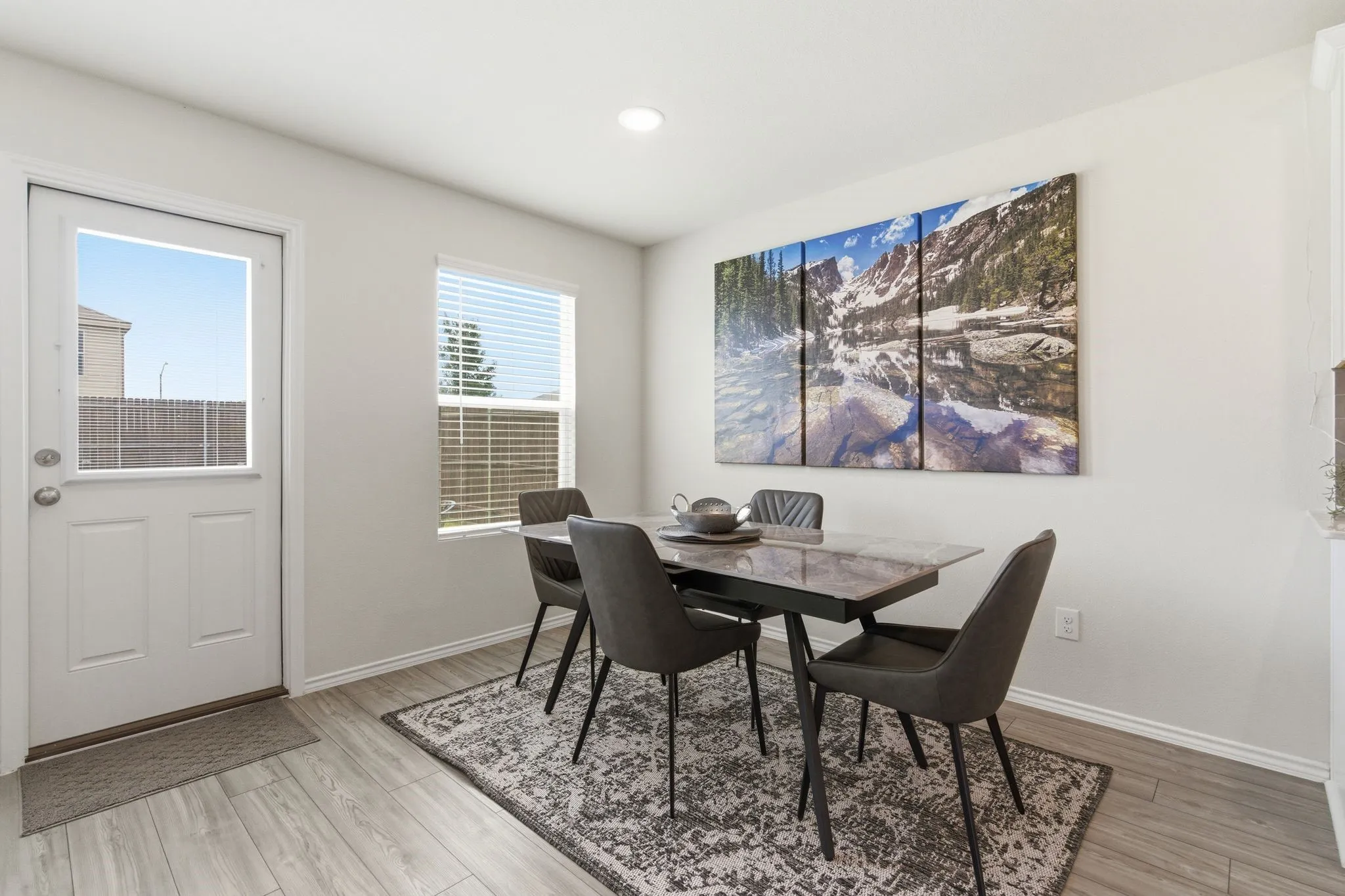 Dining area overlooking the backyard