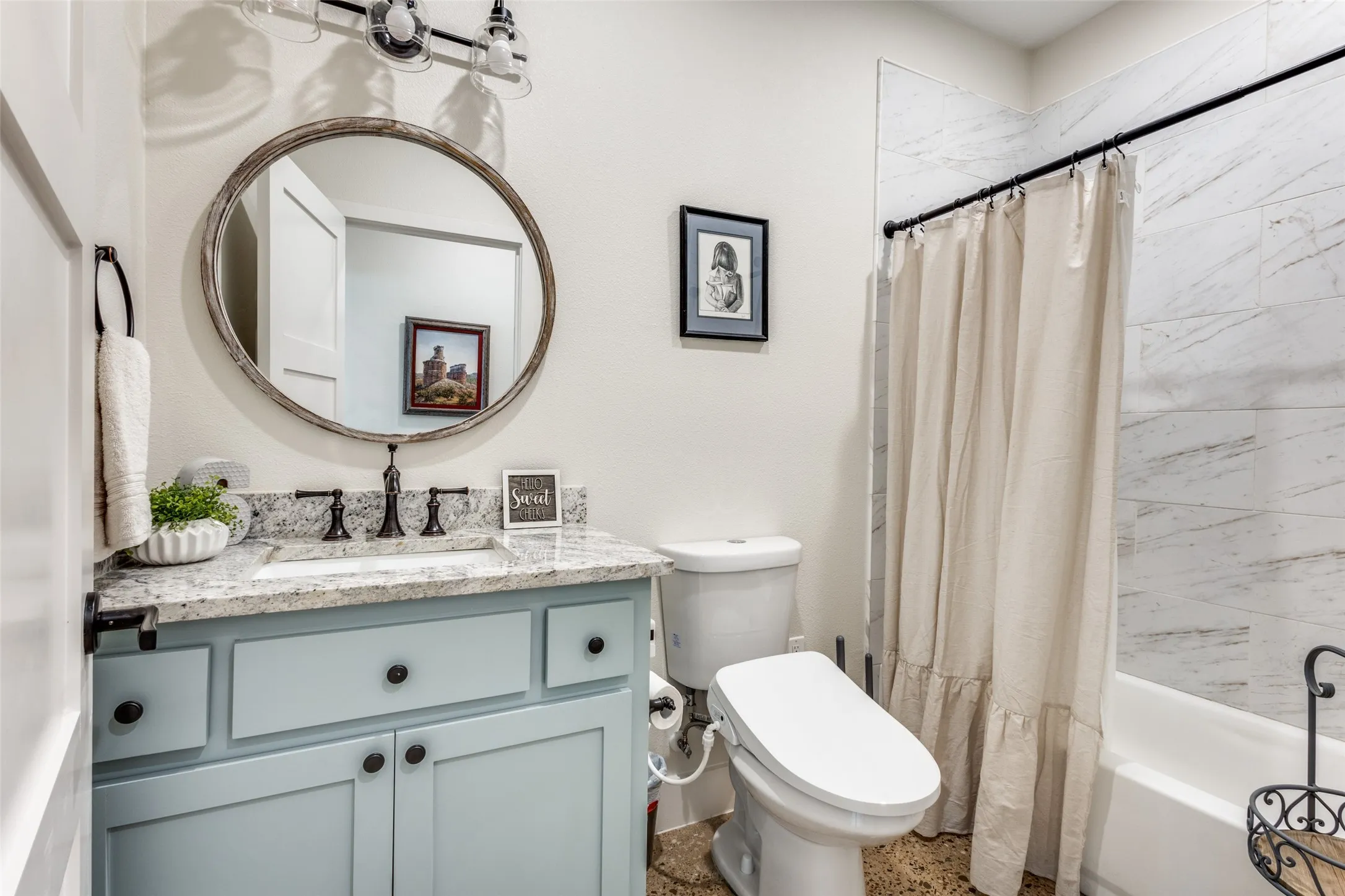 Guest full bath - heated toilet seat with bidet