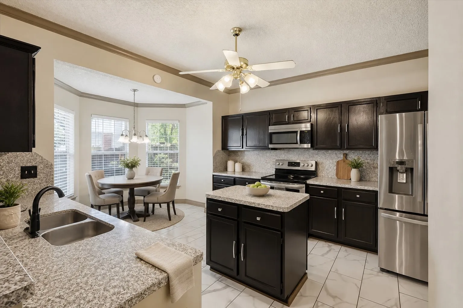 virtually staged kitchen