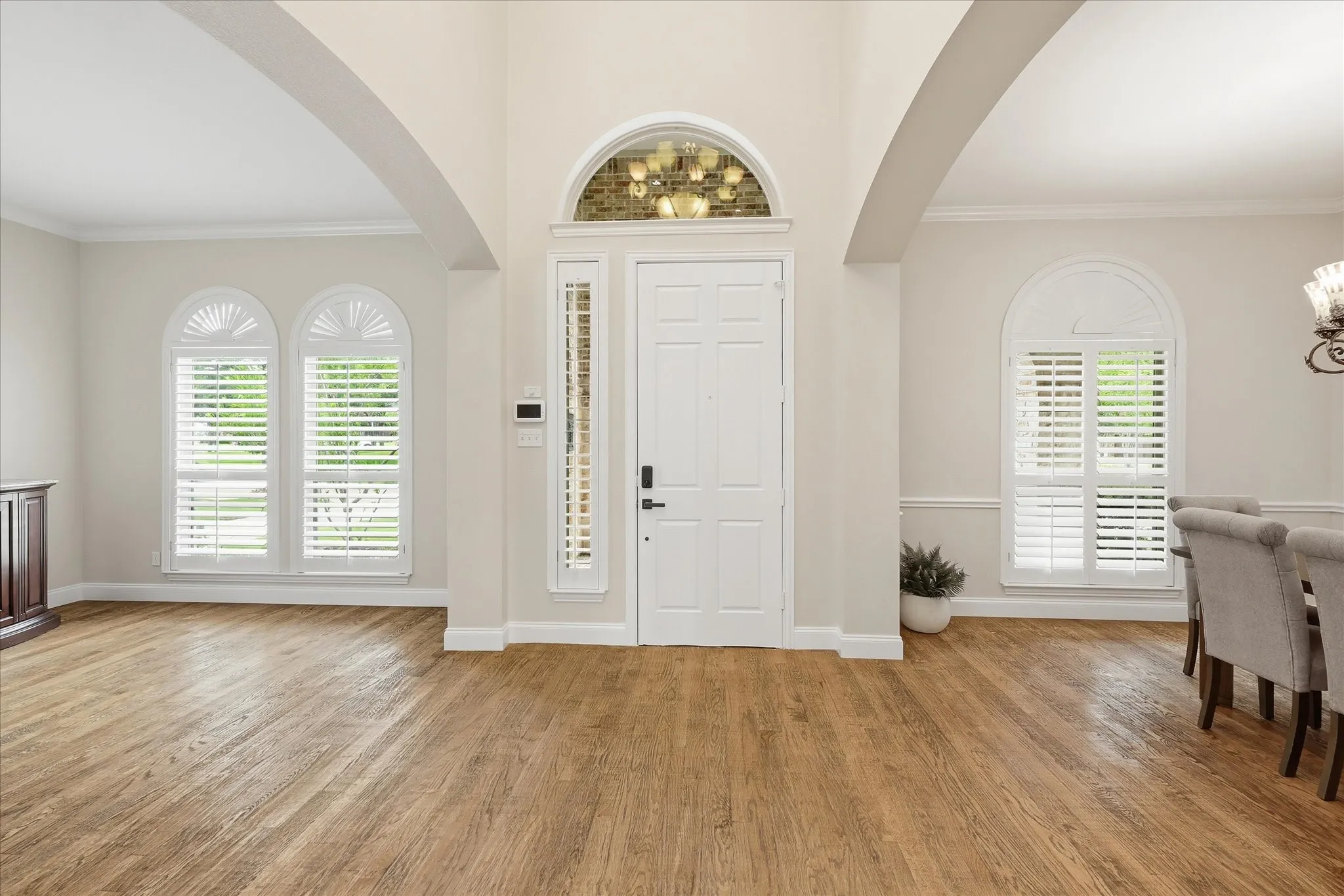 Looking back at the front door - formal living area on the left, dining room on the right.