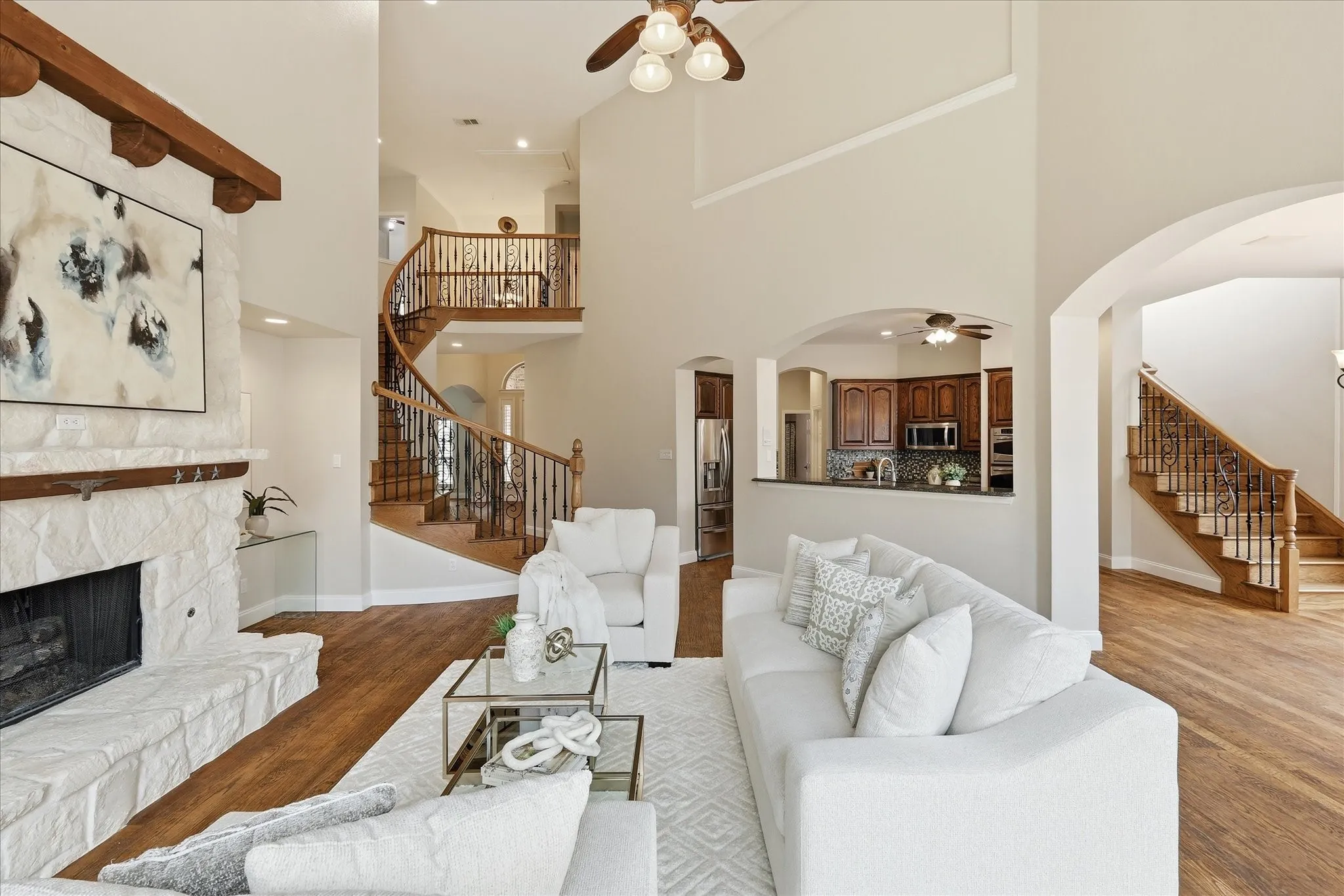 Family Room looking back toward entry and kitchen.