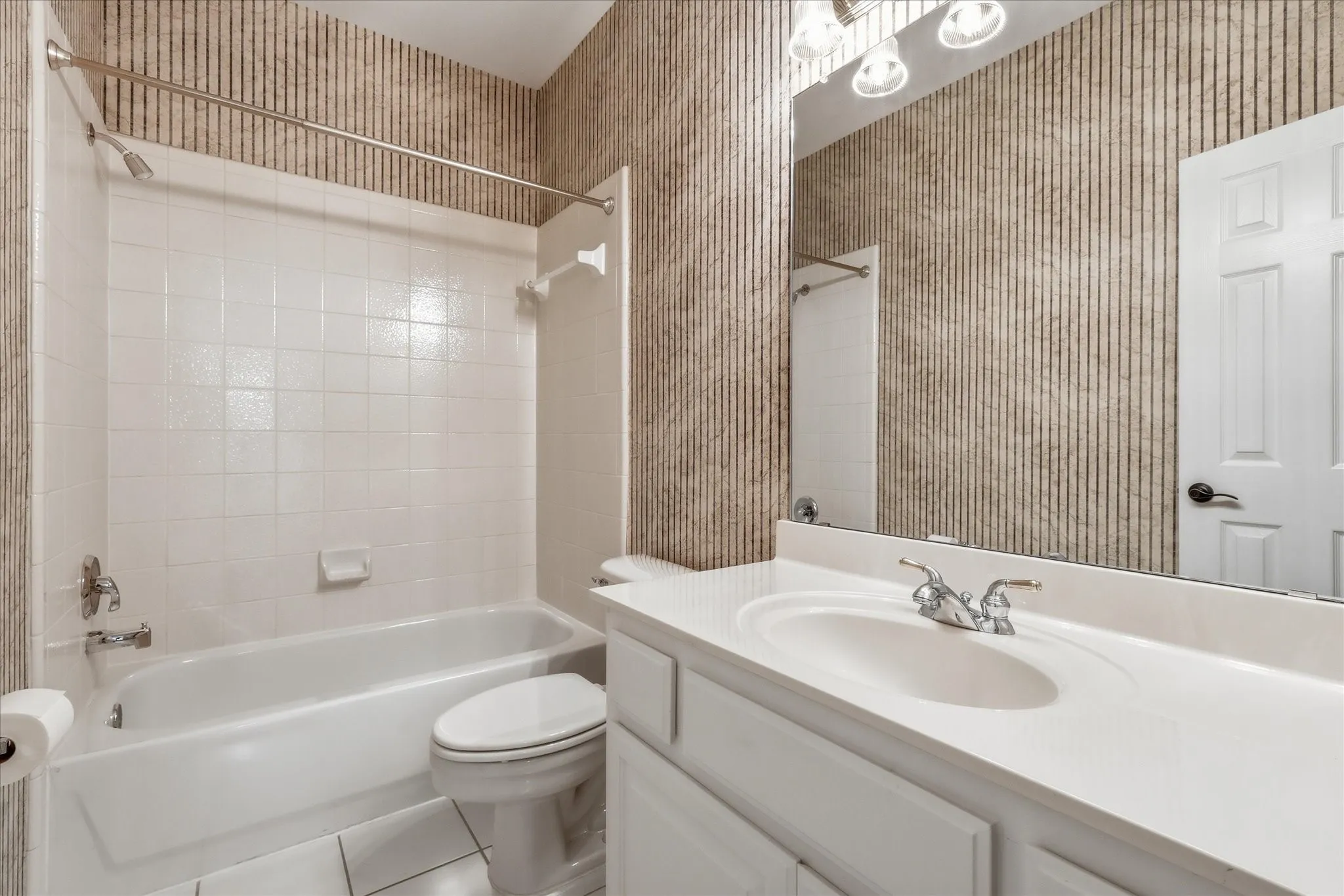 Full bathroom upstairs just outside media room and game room.