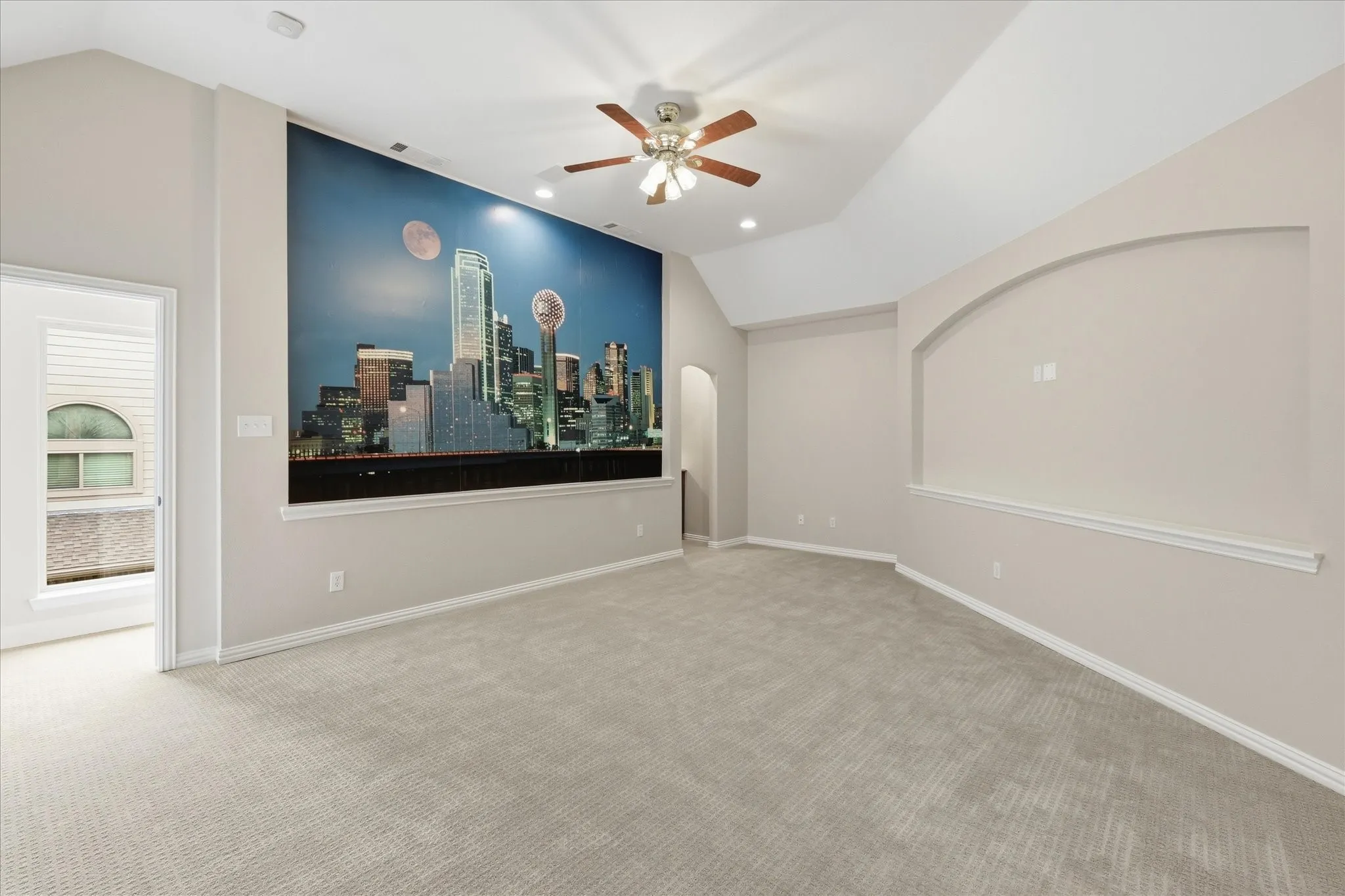 Game Room upstairs has dry bar, a closet and doors on both sides.