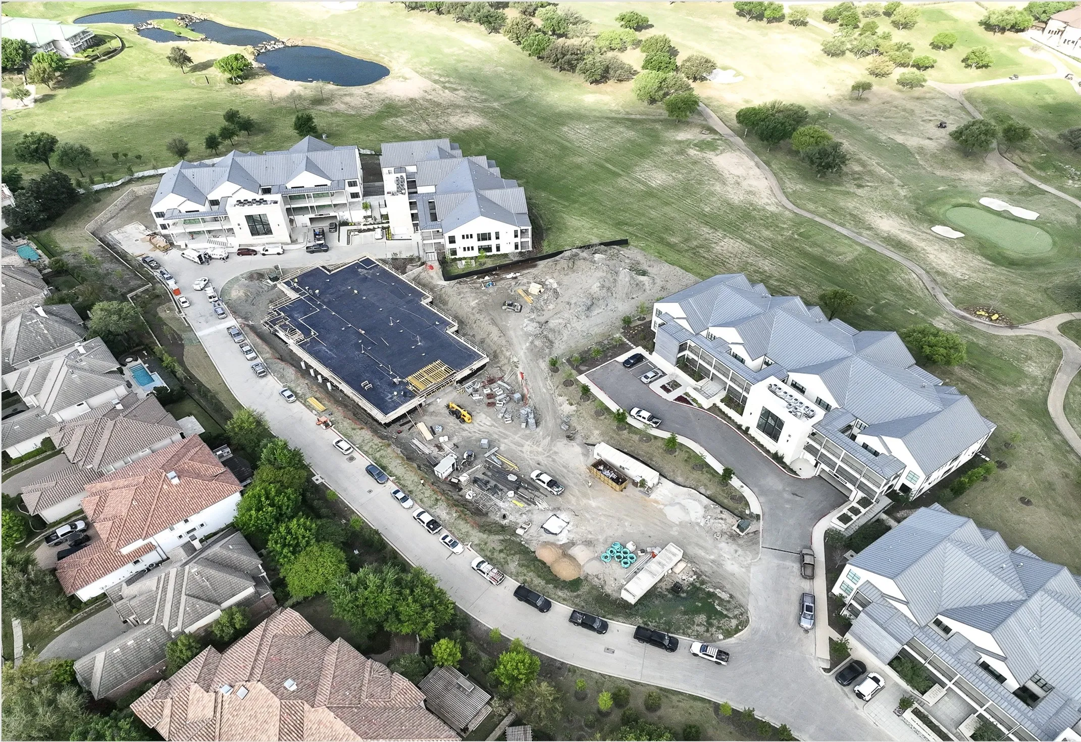 Aerial of future Villa Five