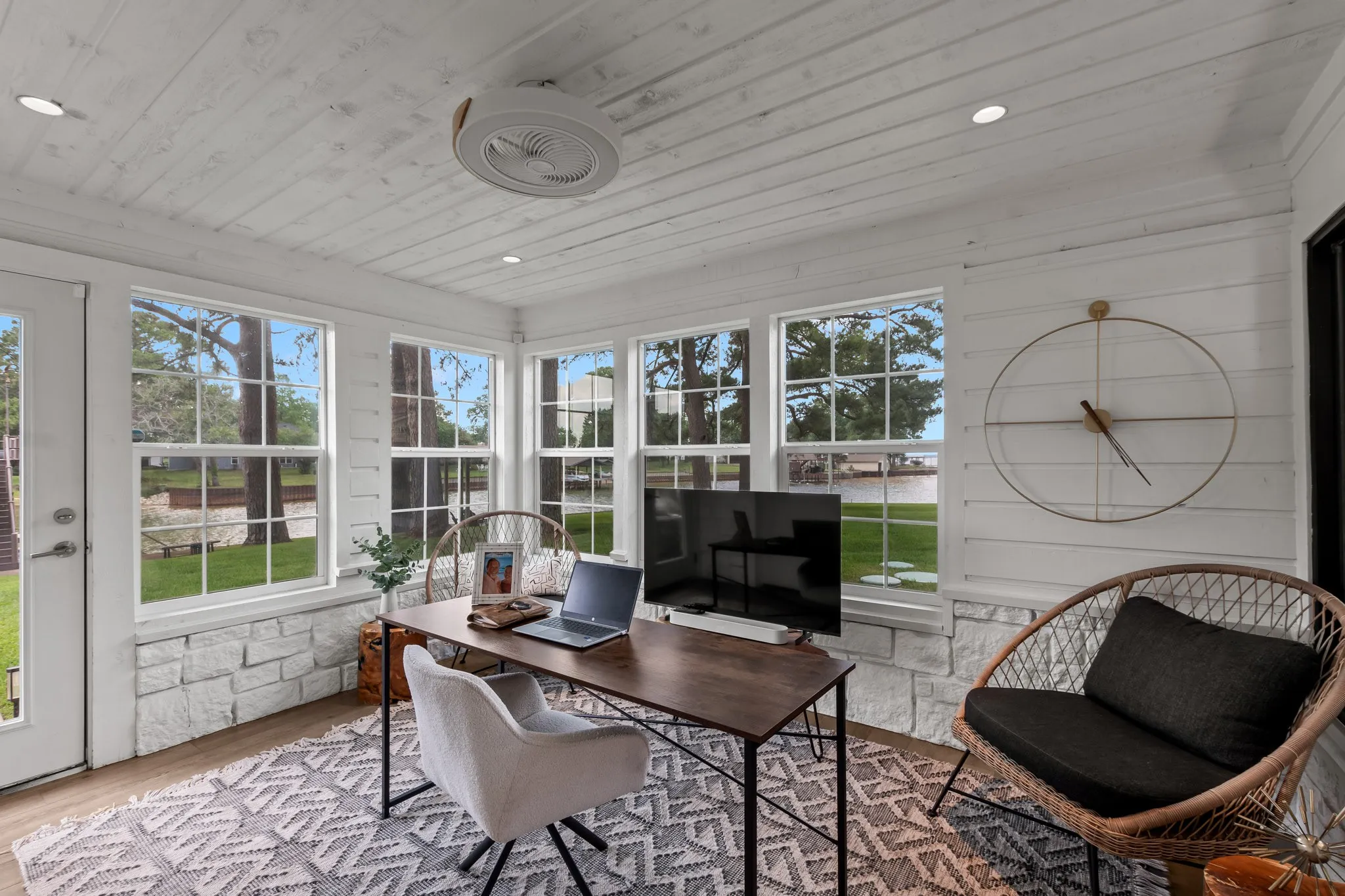 Sunroom Currently Utilized as a Private Office can be additional living, overflow sleeping, exercise or hobby room.