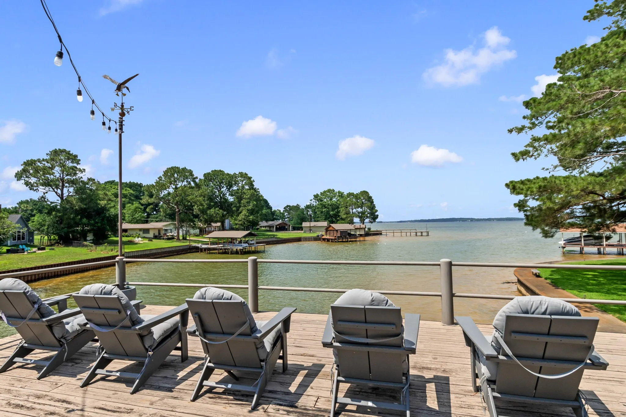 Enjoy Breathtaking Water Views From Boat house party deck.