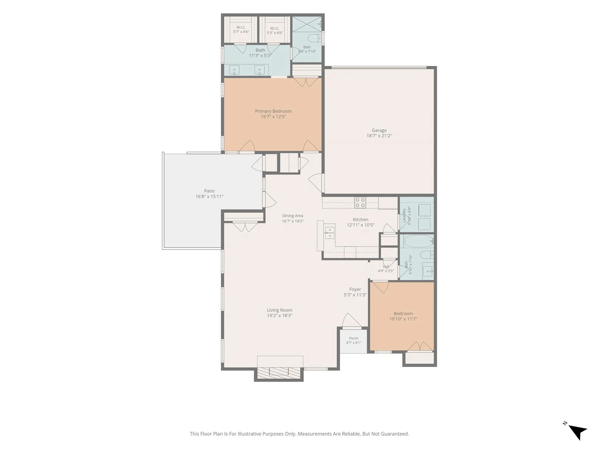 Open flow, split bedrooms