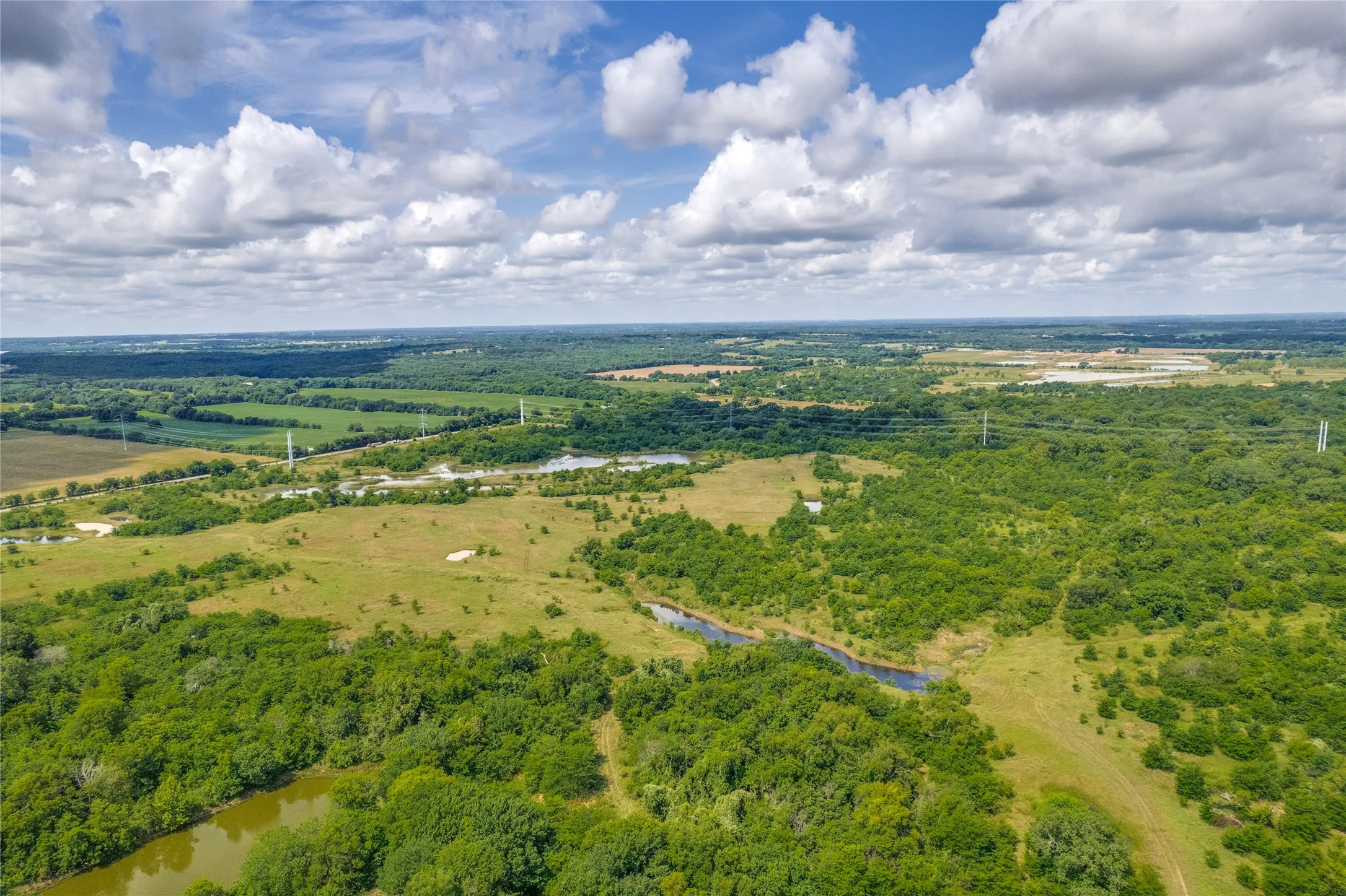 Aerial view from East line looking towards Southwest corner