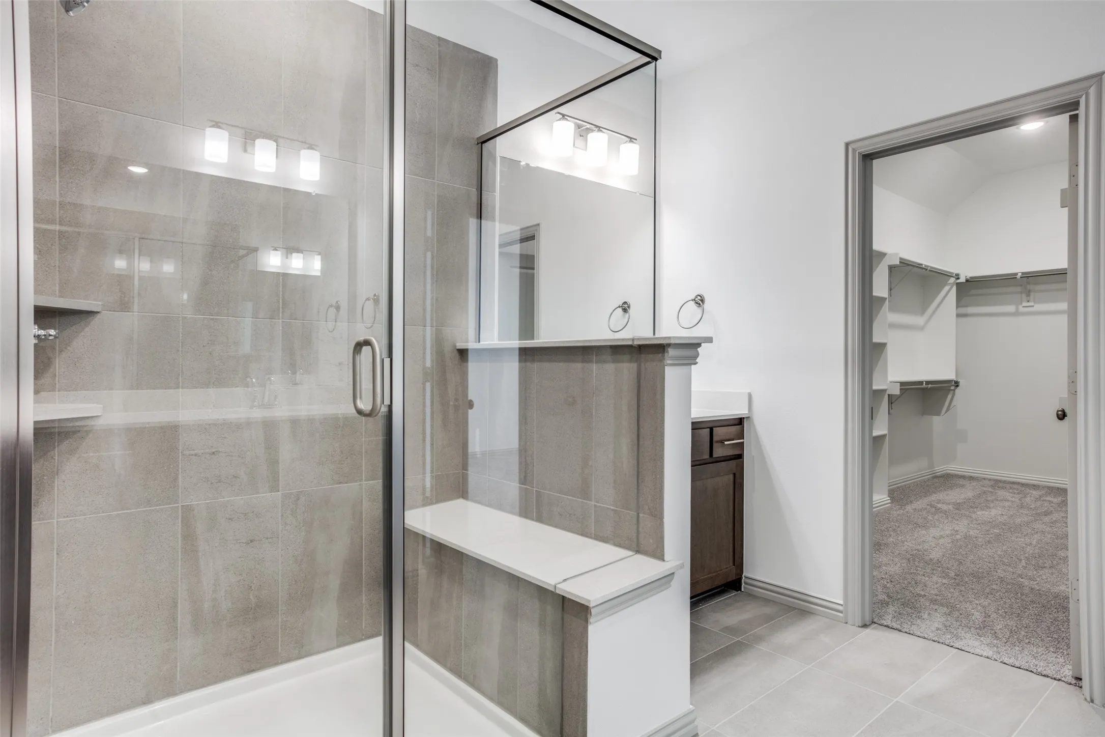 Split vanity areas.