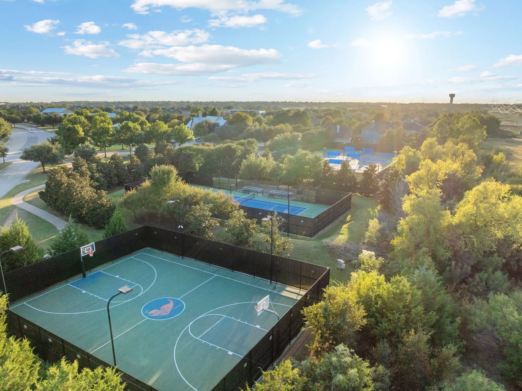 Basketball, tennis and pickleball courts