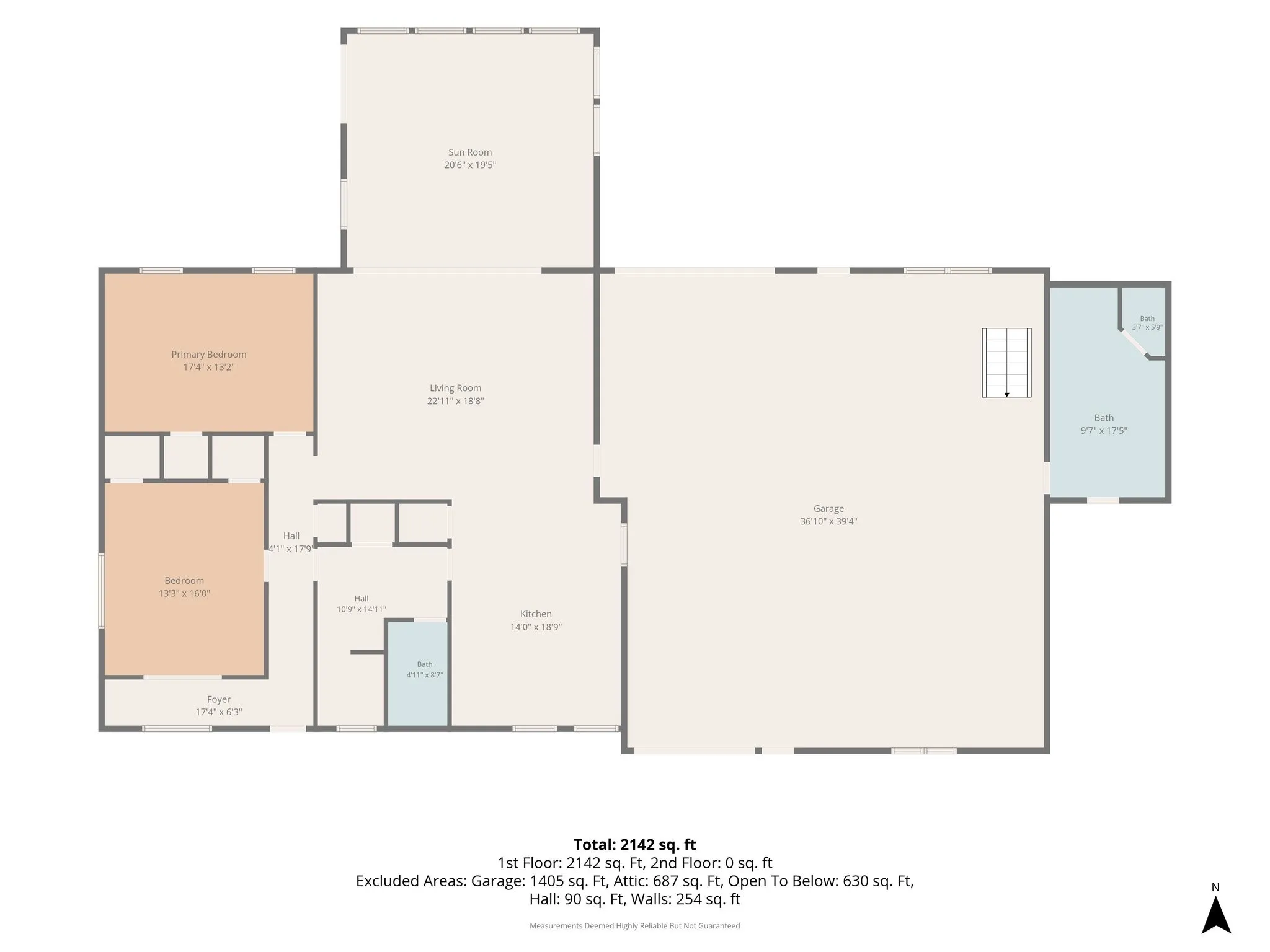 Overall downstairs floorplan,  living and shop