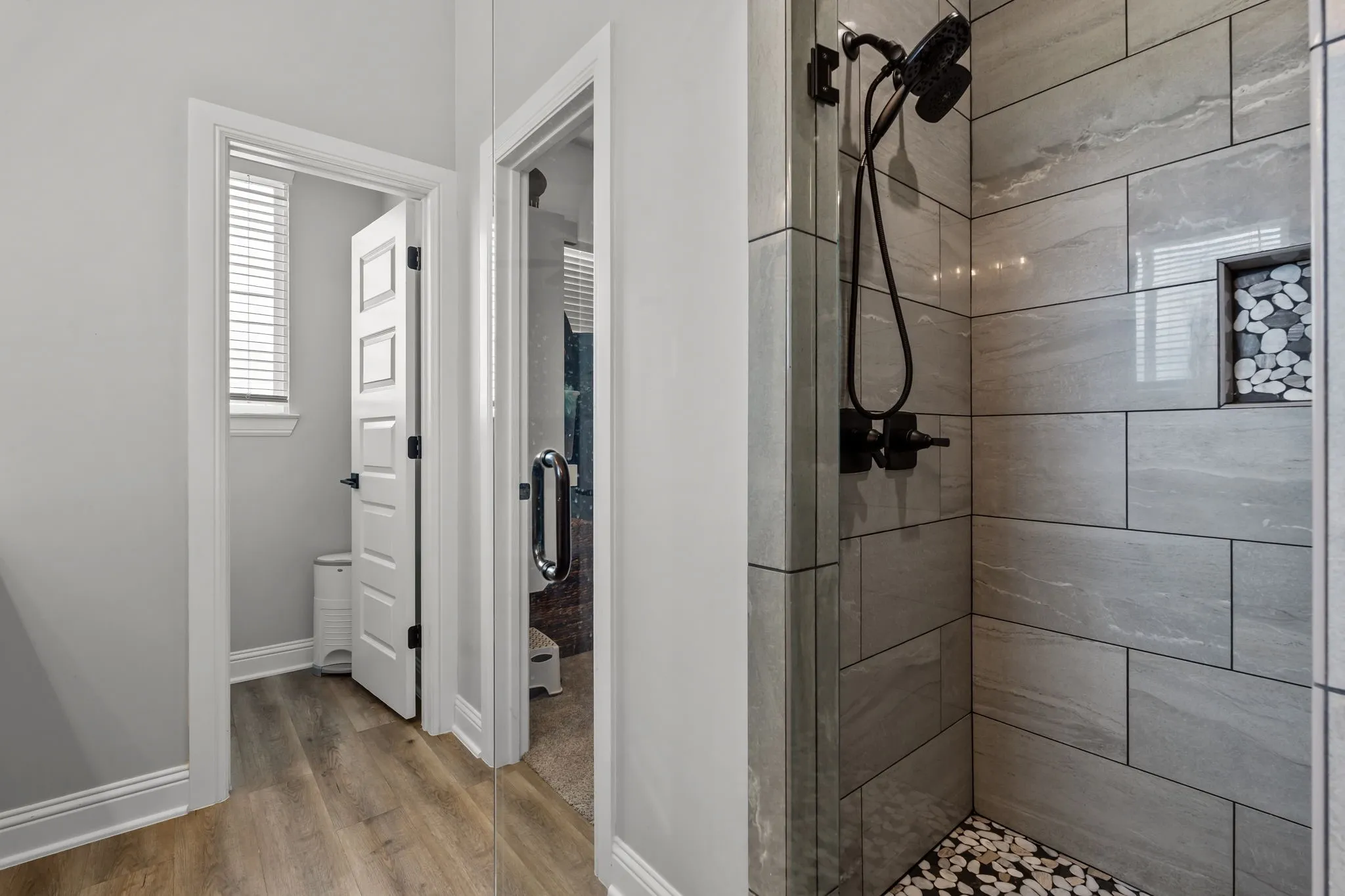 Primary bathroom with walk in shower