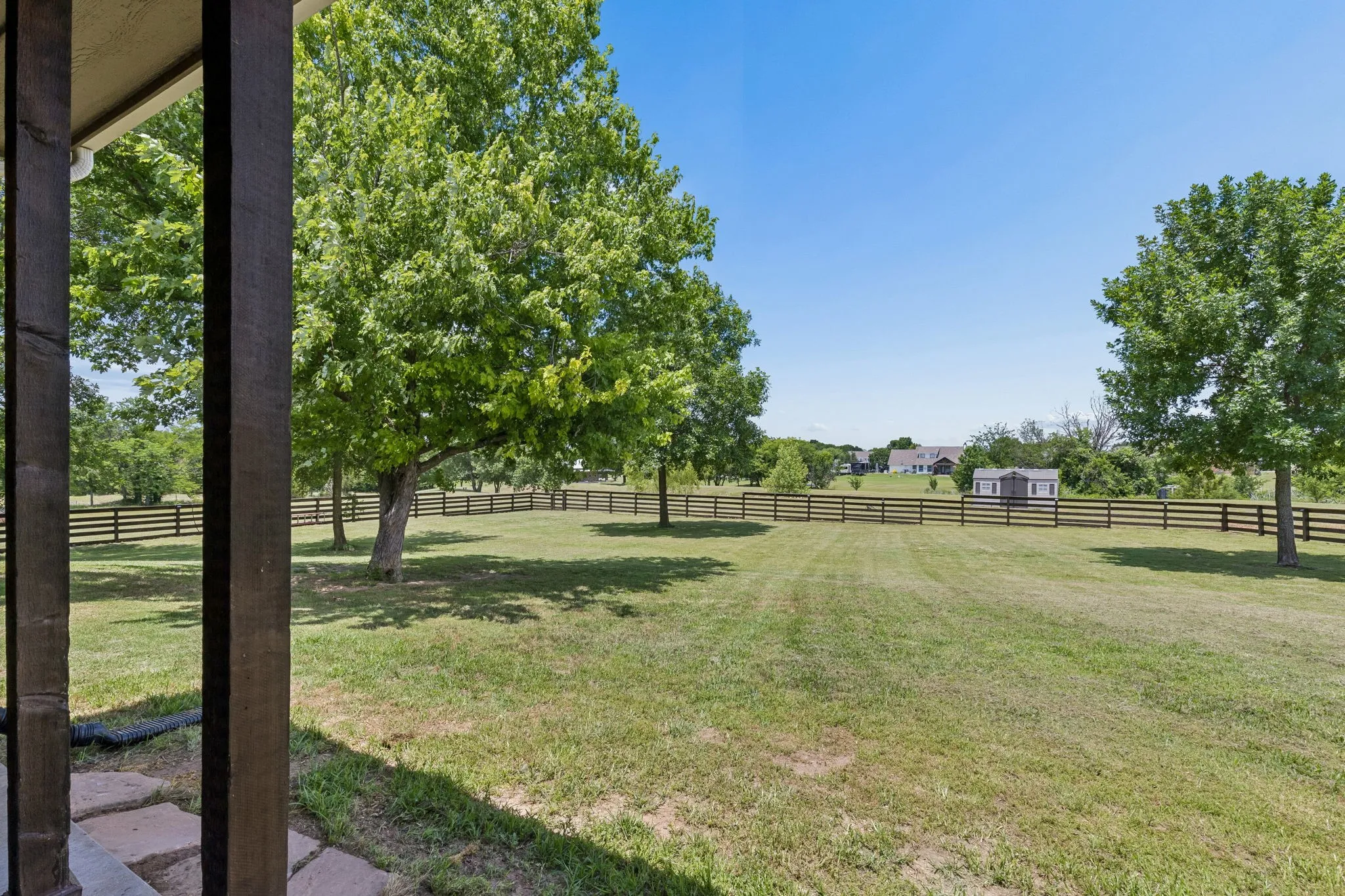 Views pf sprawling property from the covered patio