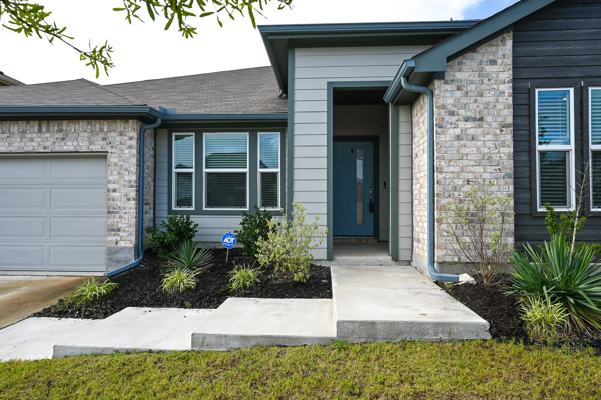 Neatly landscaped