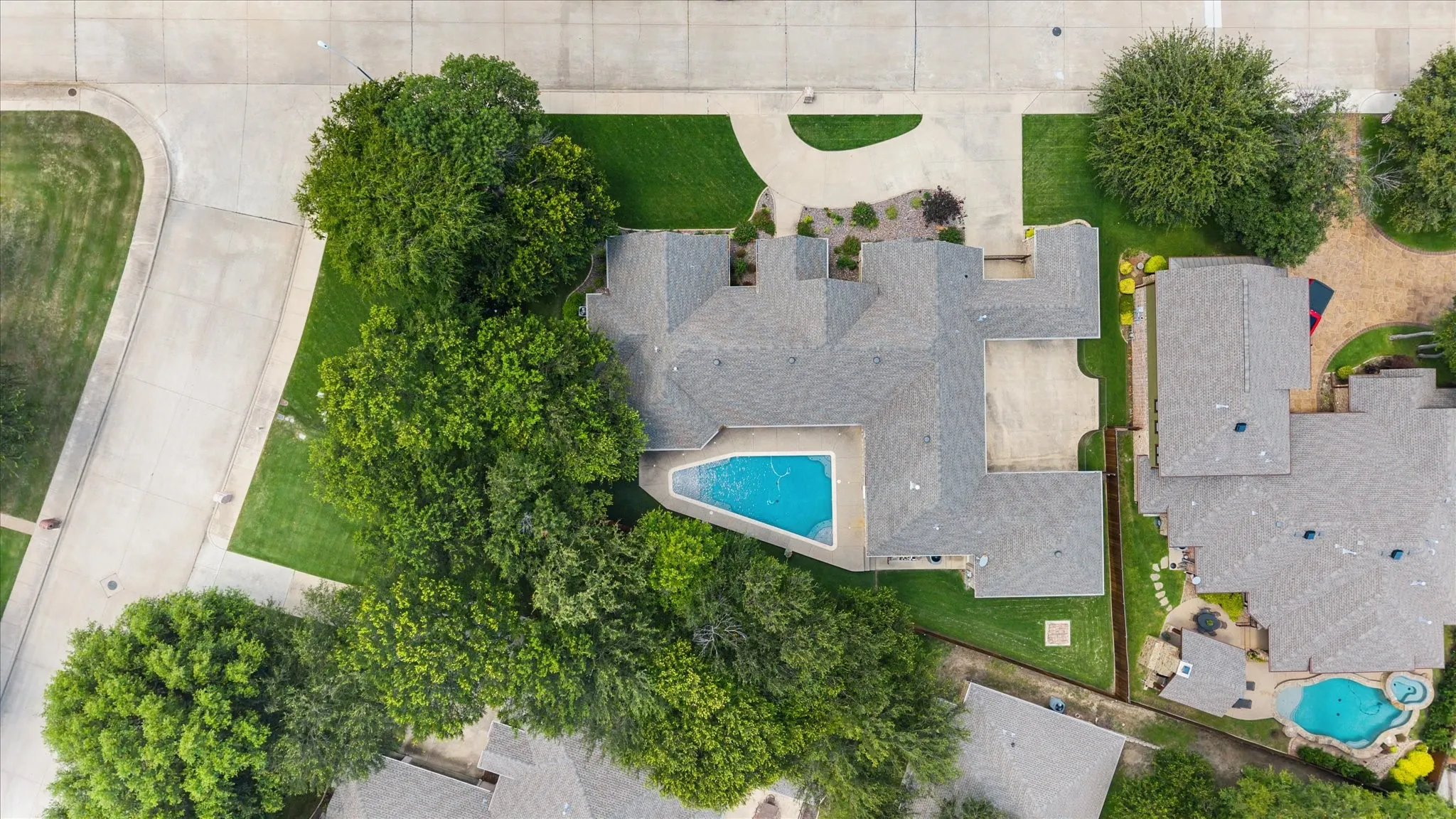 Aerial perspective showcasing the property's expansive footprint