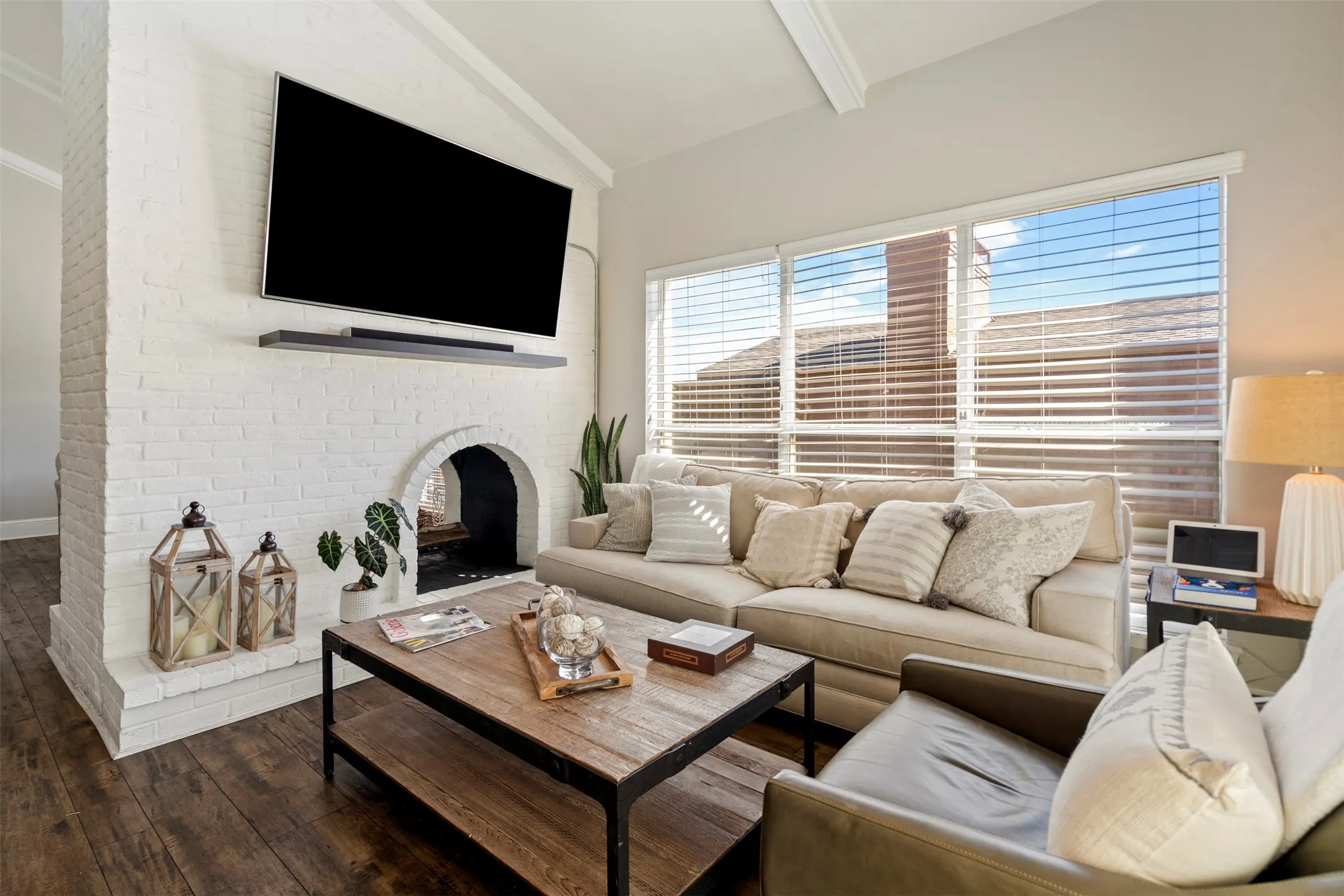 The condo feels much bigger than reported square feet measurement with no wasted space.  Owner had electrical installed in conduit to provide connections for the flat screens in both living areas.