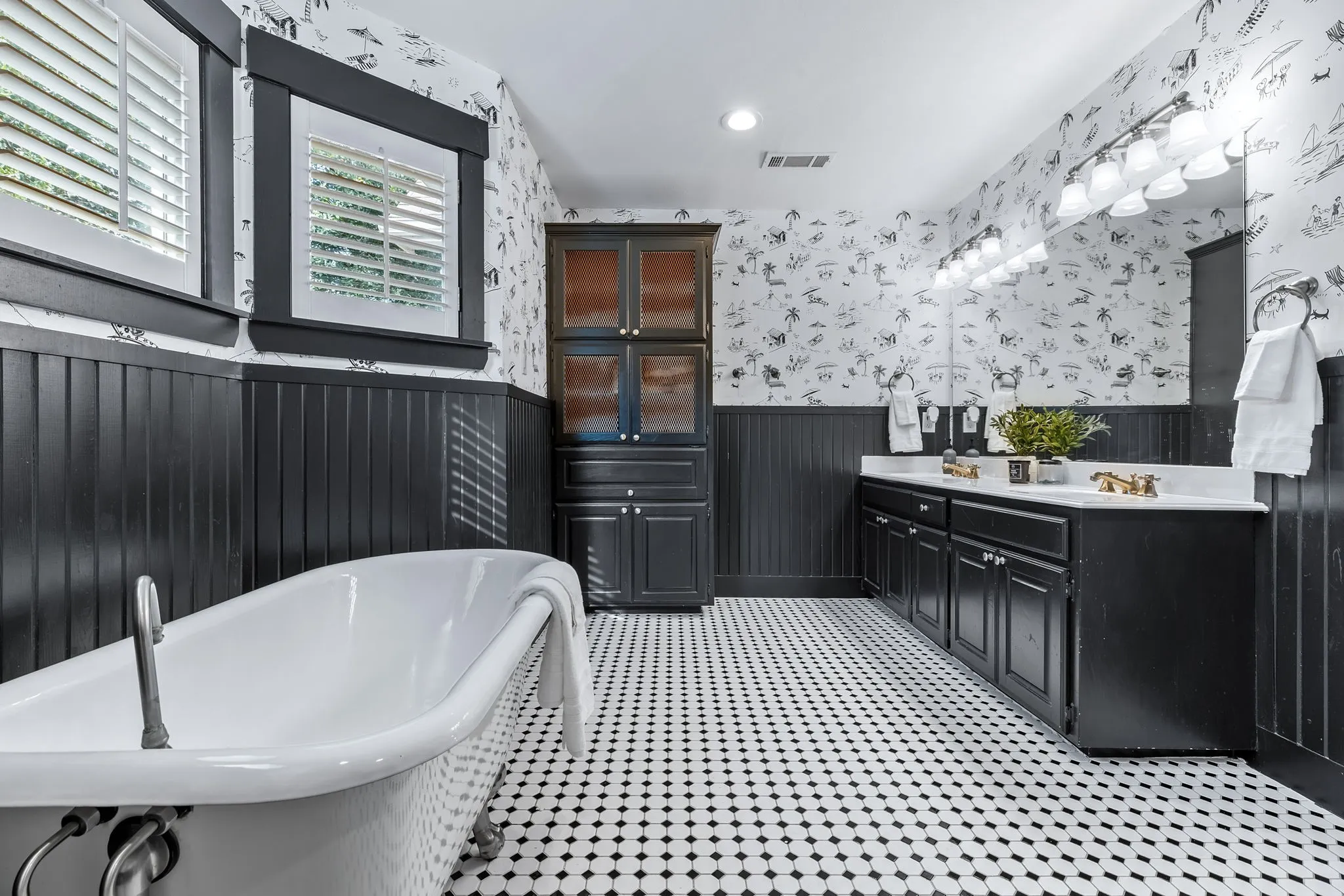 Huge bathroom upstairs is shared with two additional spacious bedrooms