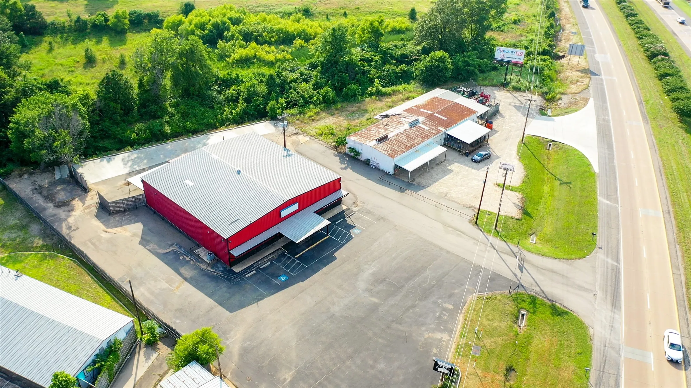 View from above of property