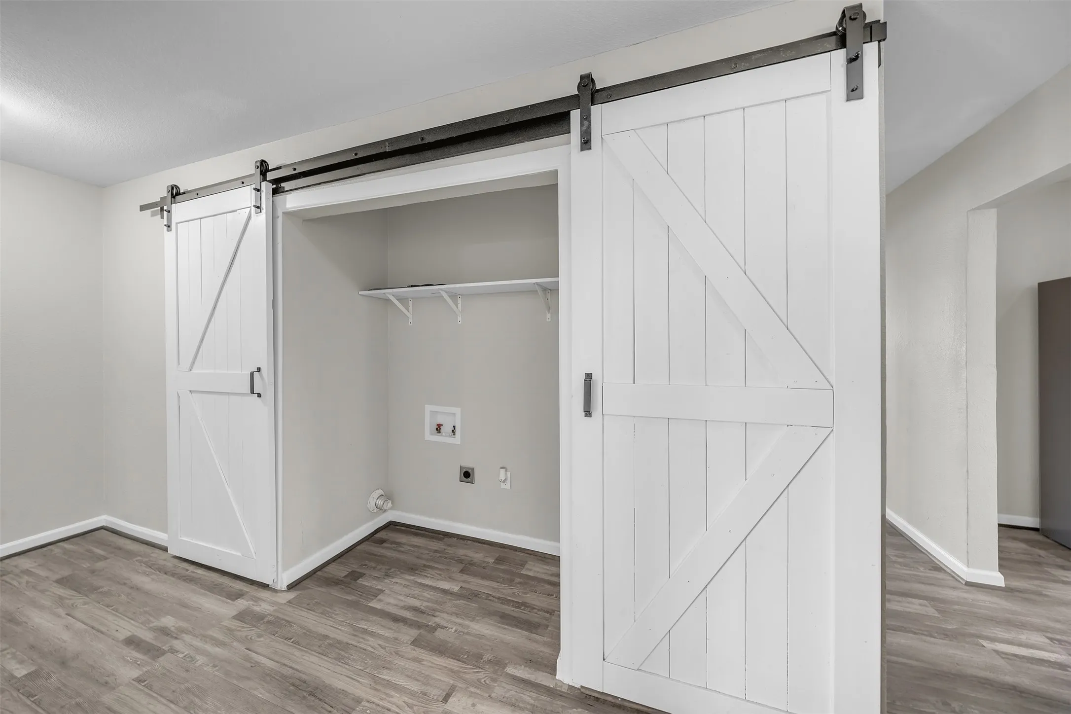 Full-size washer and dryer area offering convenient in-home laundry space.