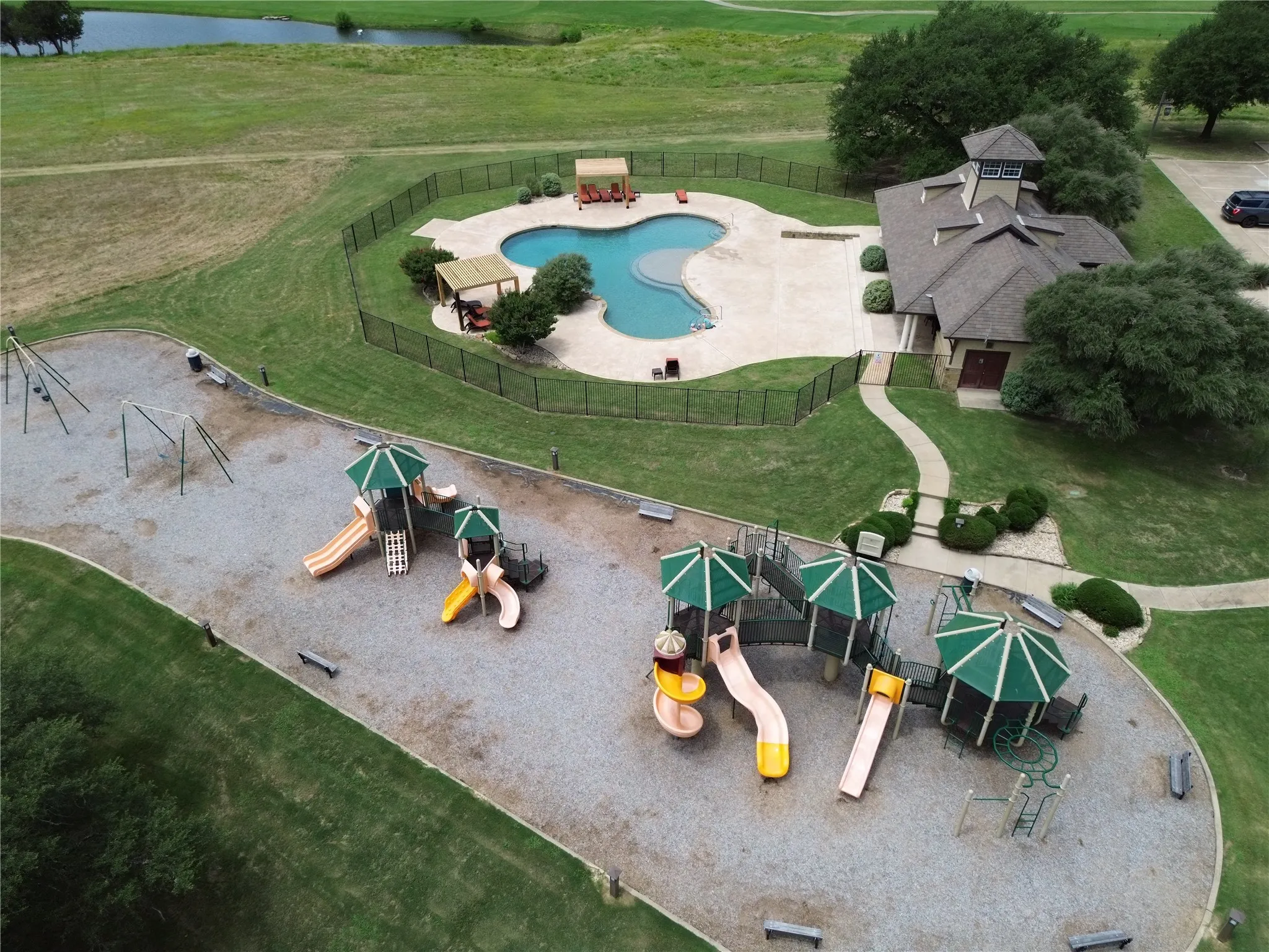 over view of pool and play ground 2