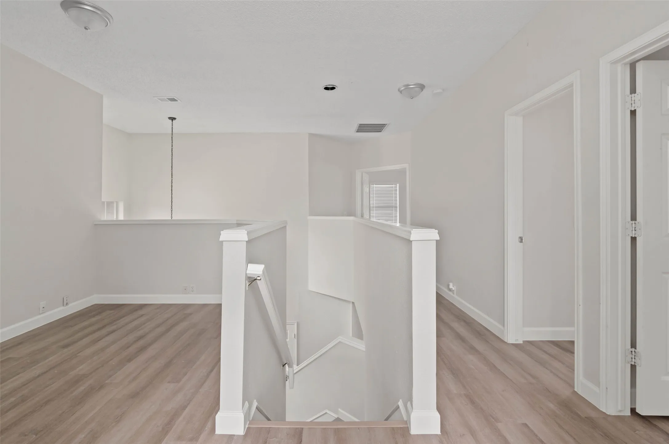 Bonus area at top of stairs makes a great game area or lounge space