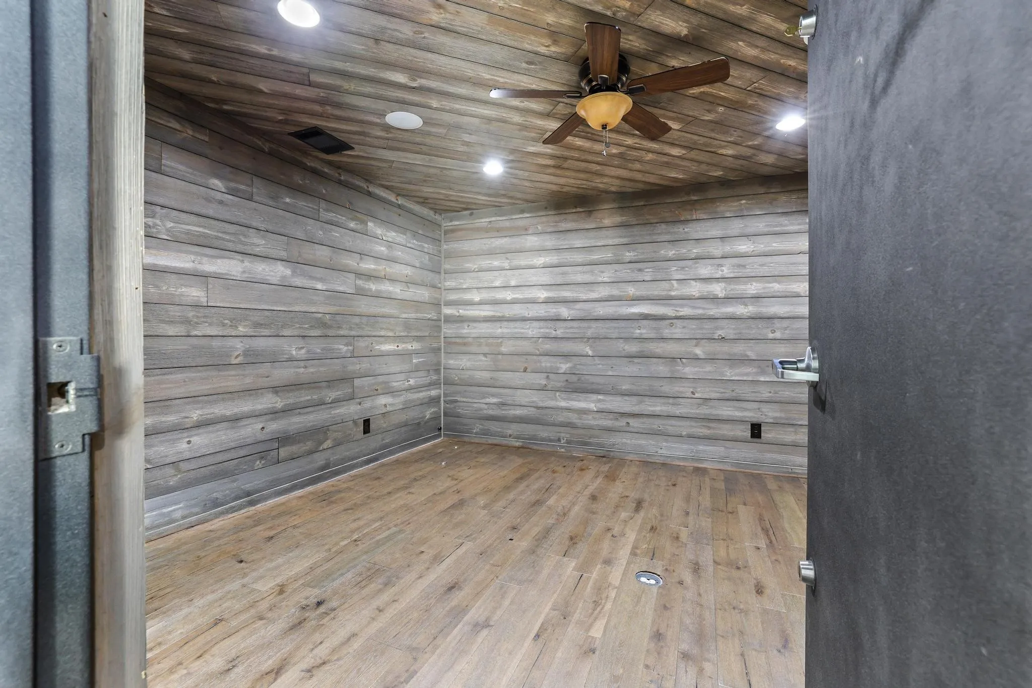 Safe room with fireproof door.