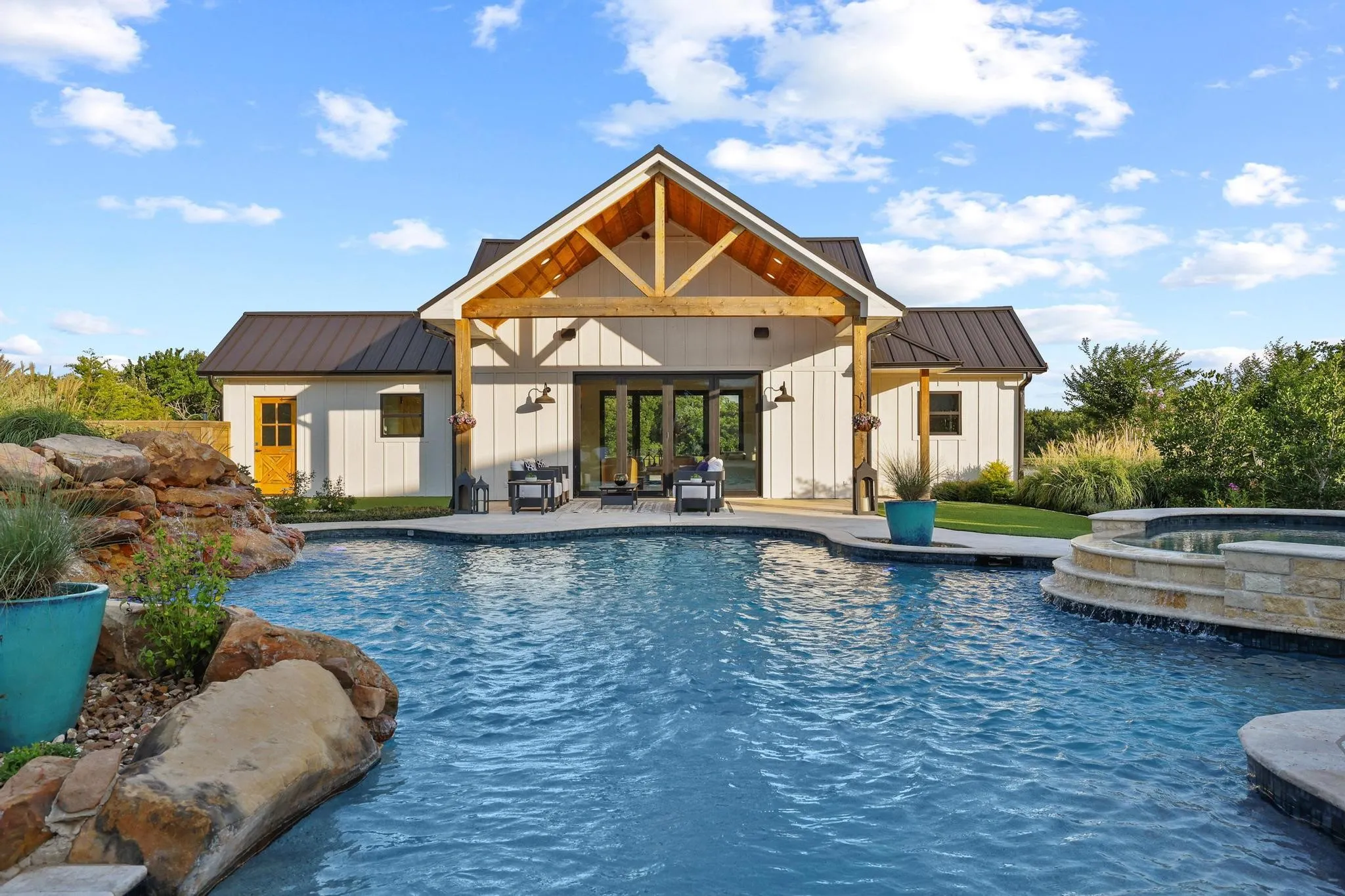 Pool house and heated pool/spa combo.