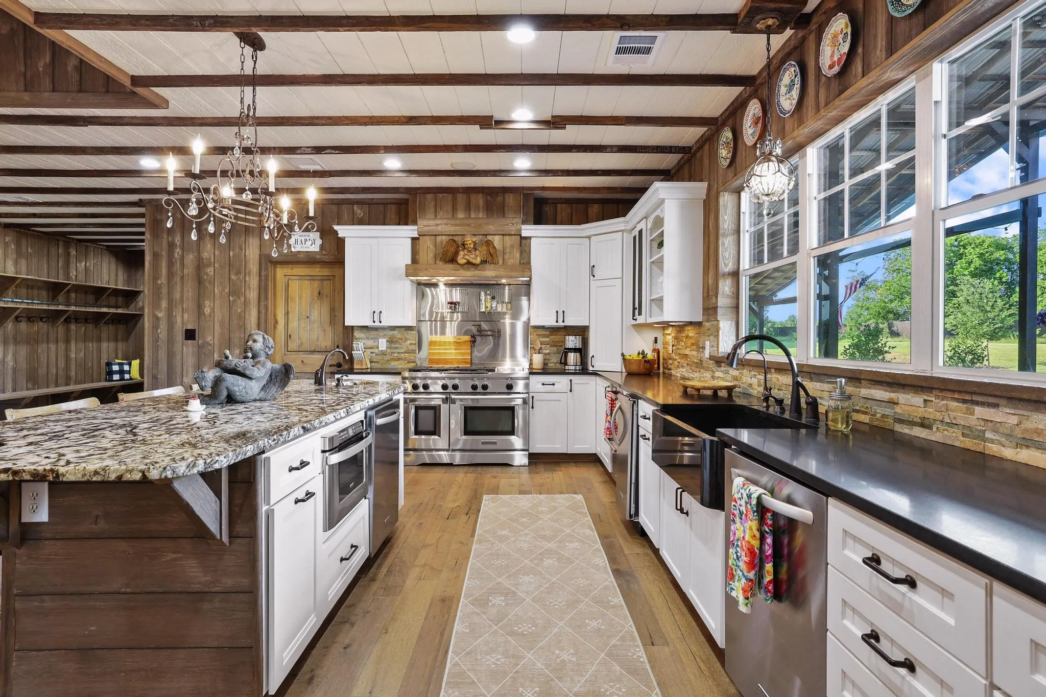 Commercial-grade stainless steel appliances
