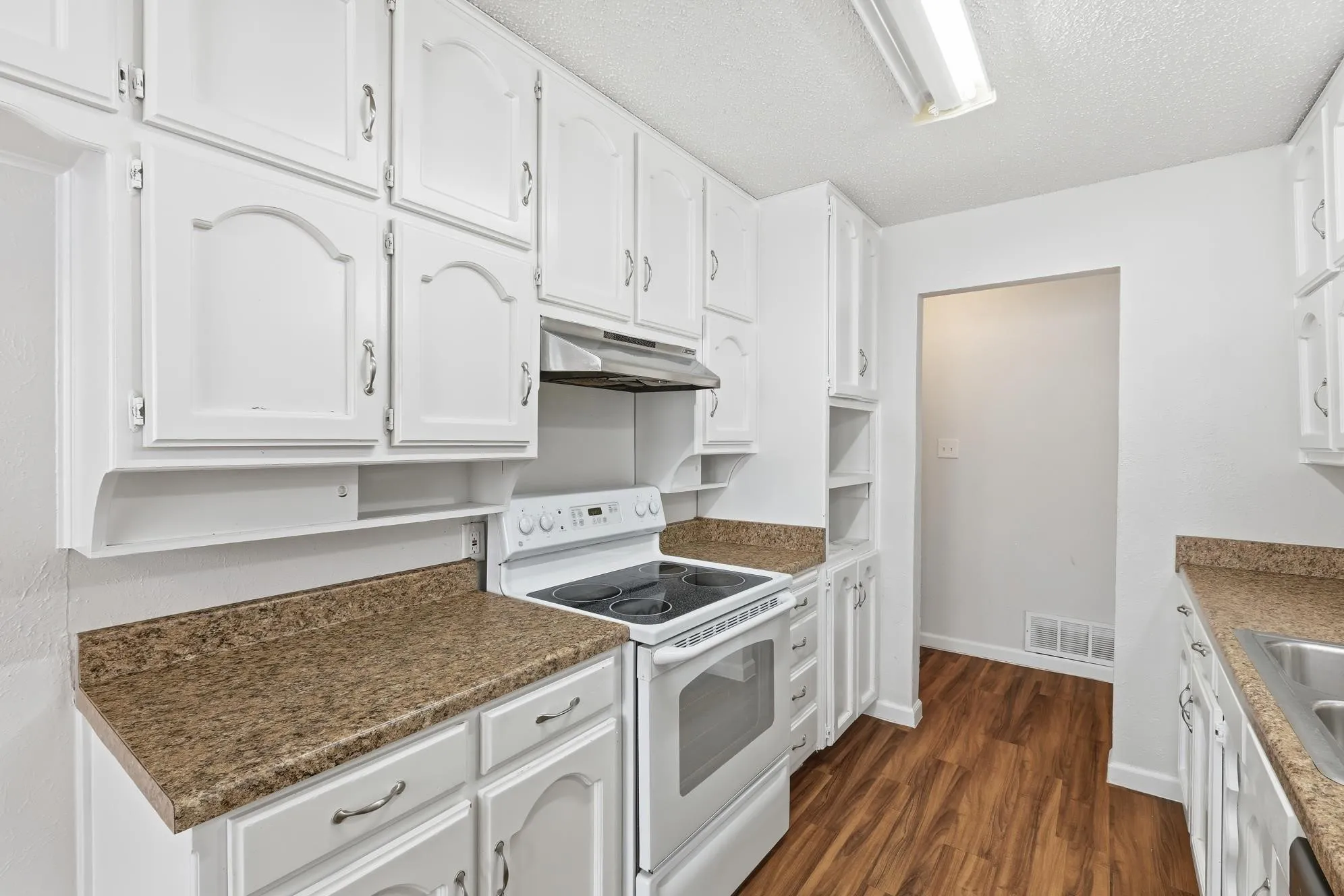Plenty of cabinets to store all of your stuff.