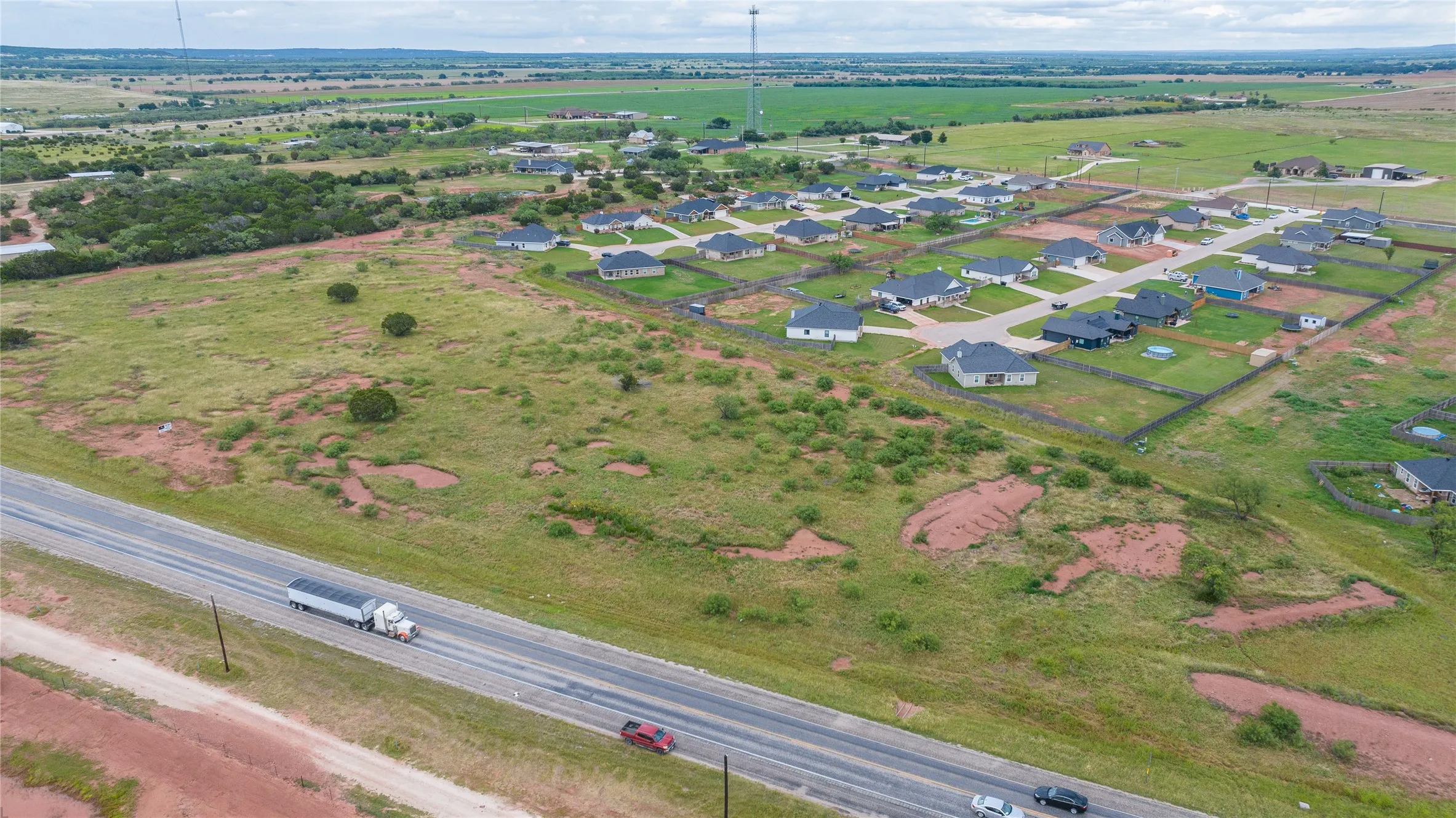 Aerial view facing south