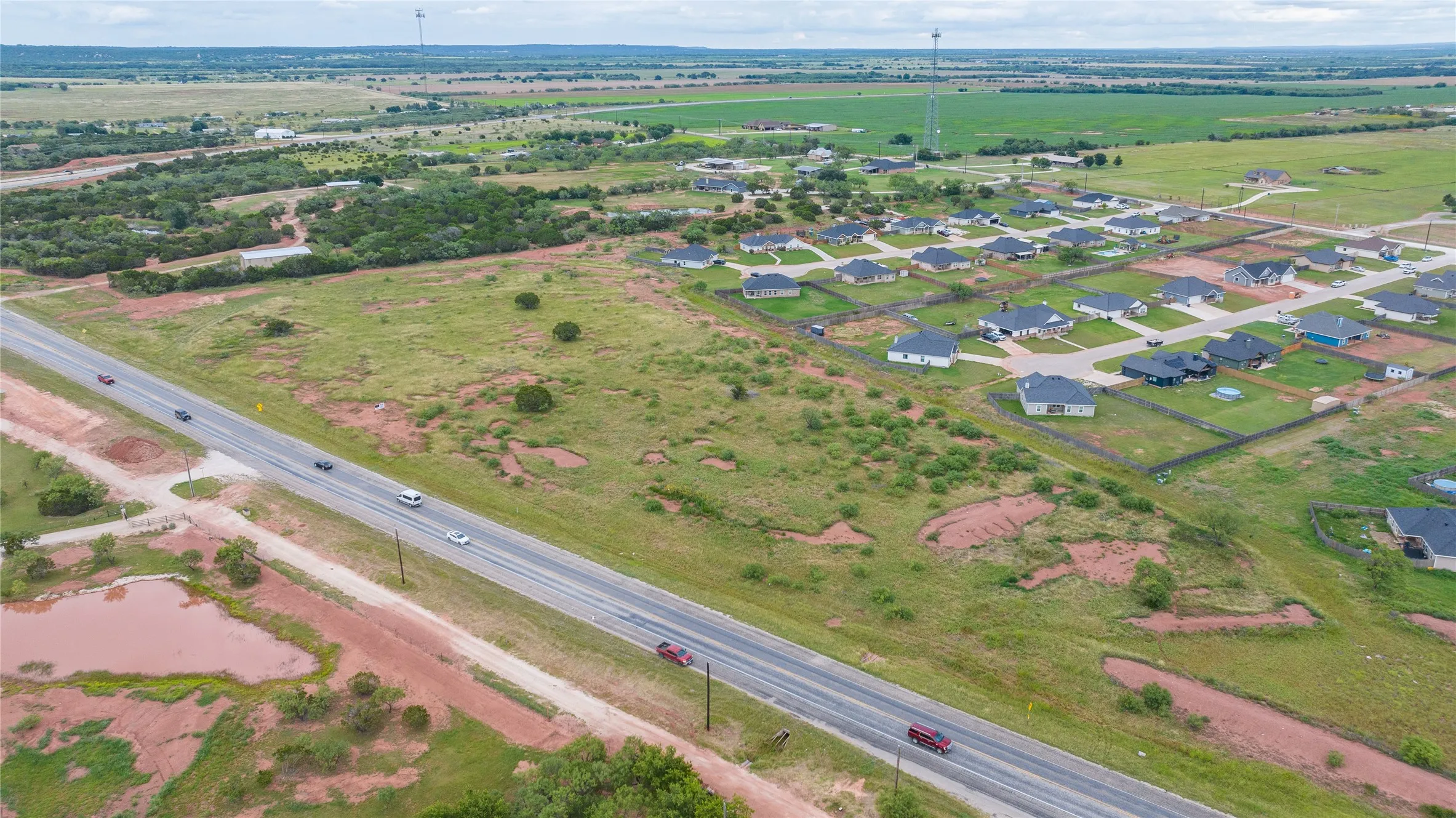 Aerial view facing southeast