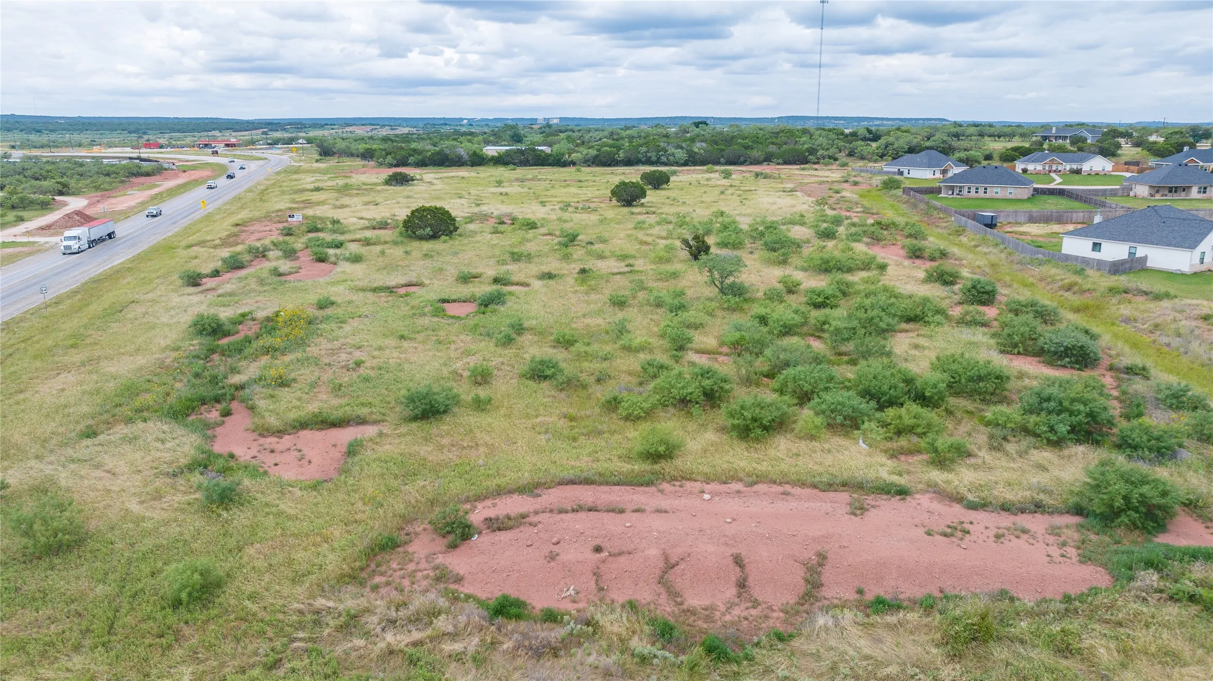 Aerial view facing east