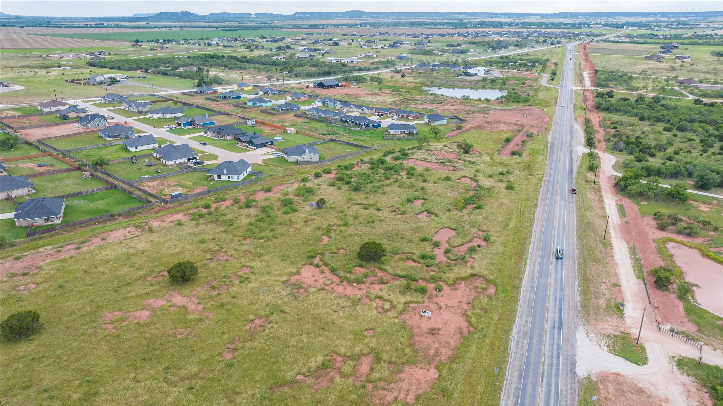 Aerial view facing west