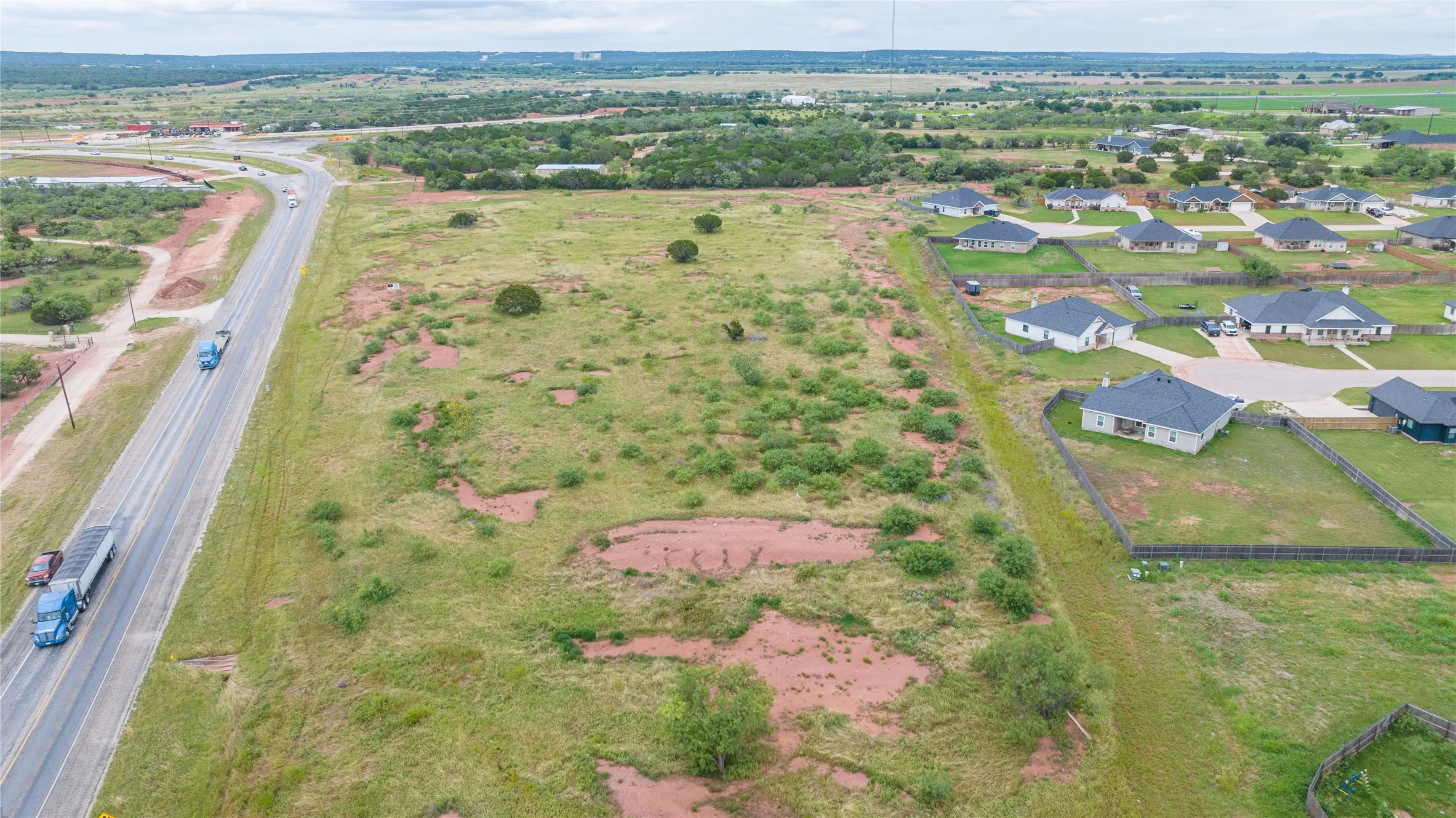 Aerial view facing east